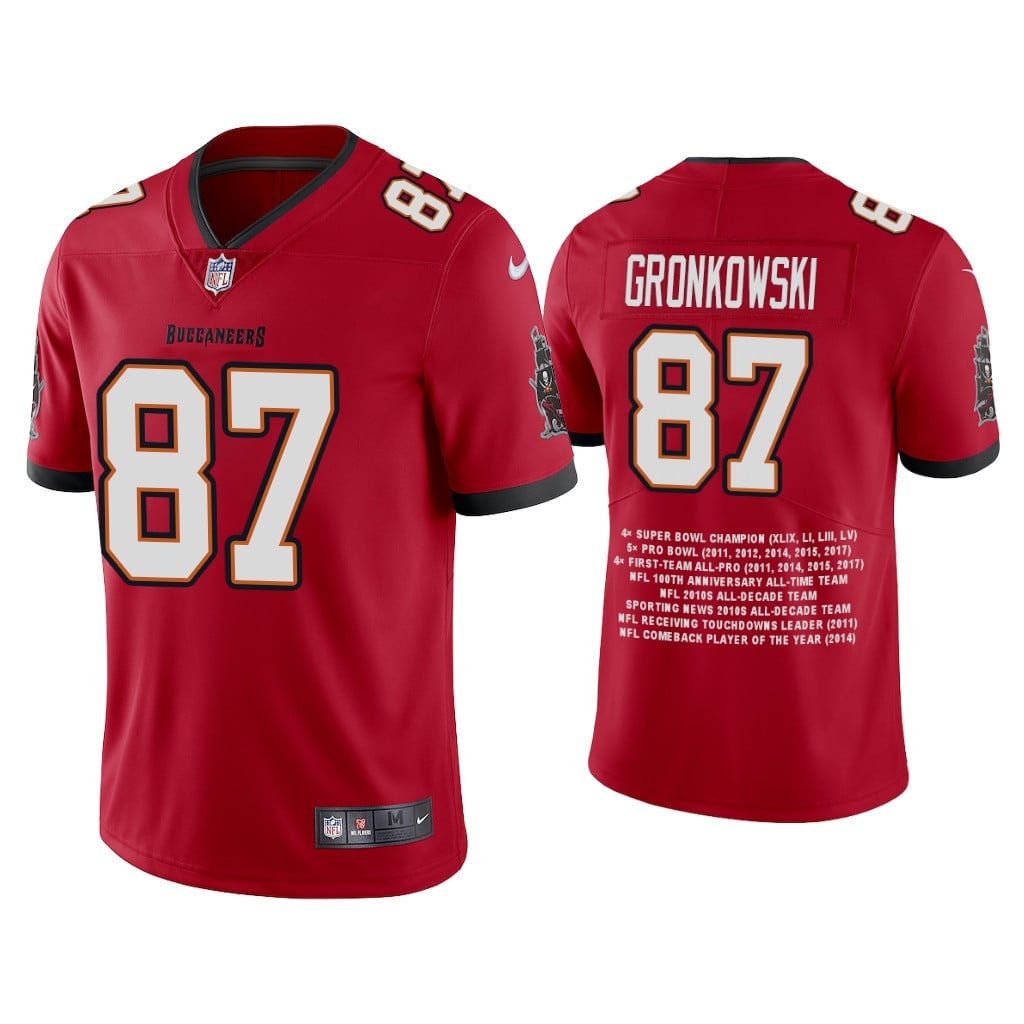 Rob Gronkowski Tampa Bay Buccaneers Career Highlight Limited Edition Jersey - Stitched