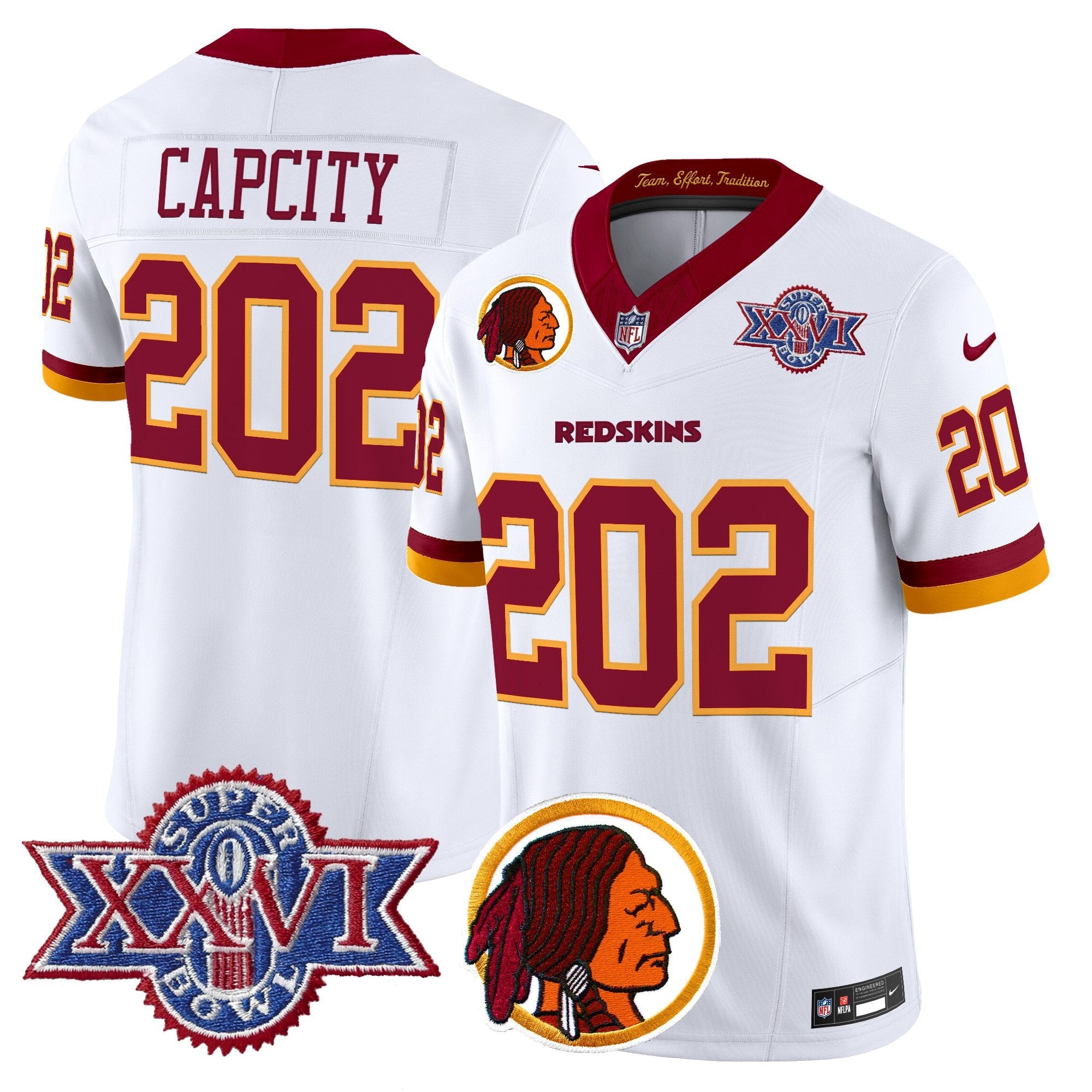 Men's Washington Redskins Throwback 1992 Super Bowl XXVI Patch Vapor Limited Jersey V2 - All Stitched