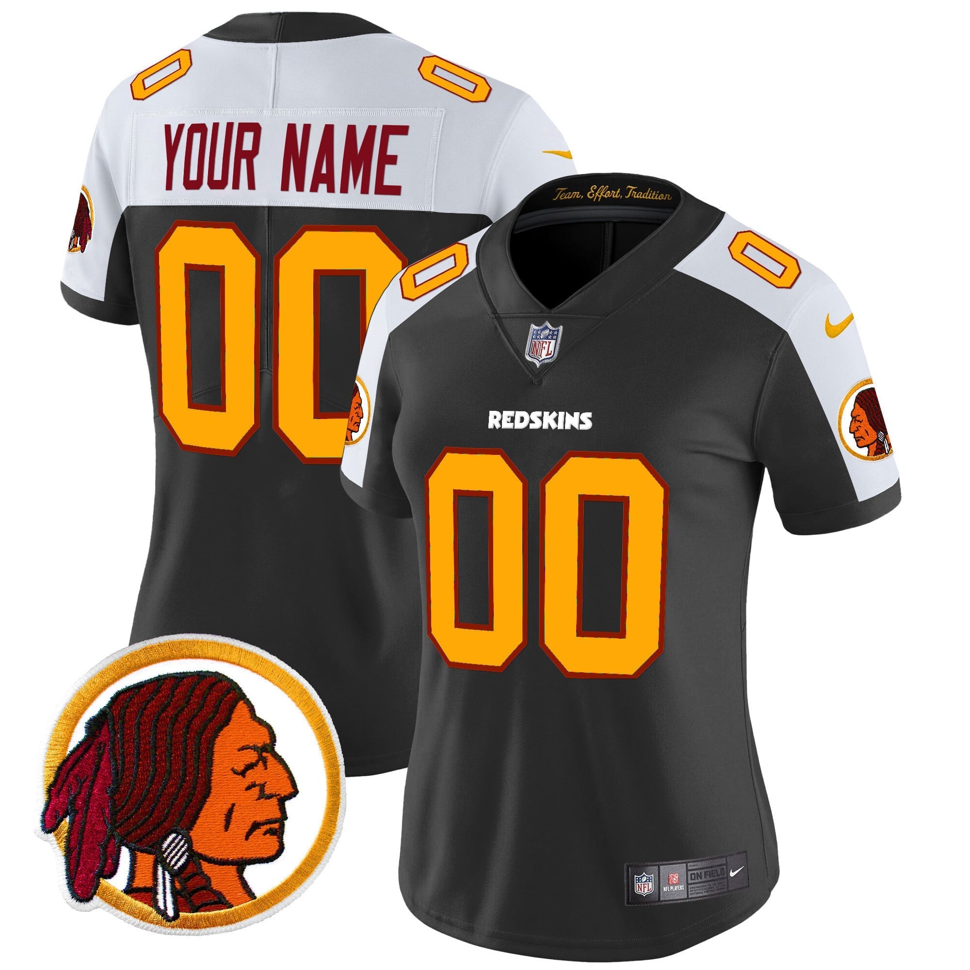 Washington Redskins Throwback Vapor Limited Custom Jersey V2 - All Stitched