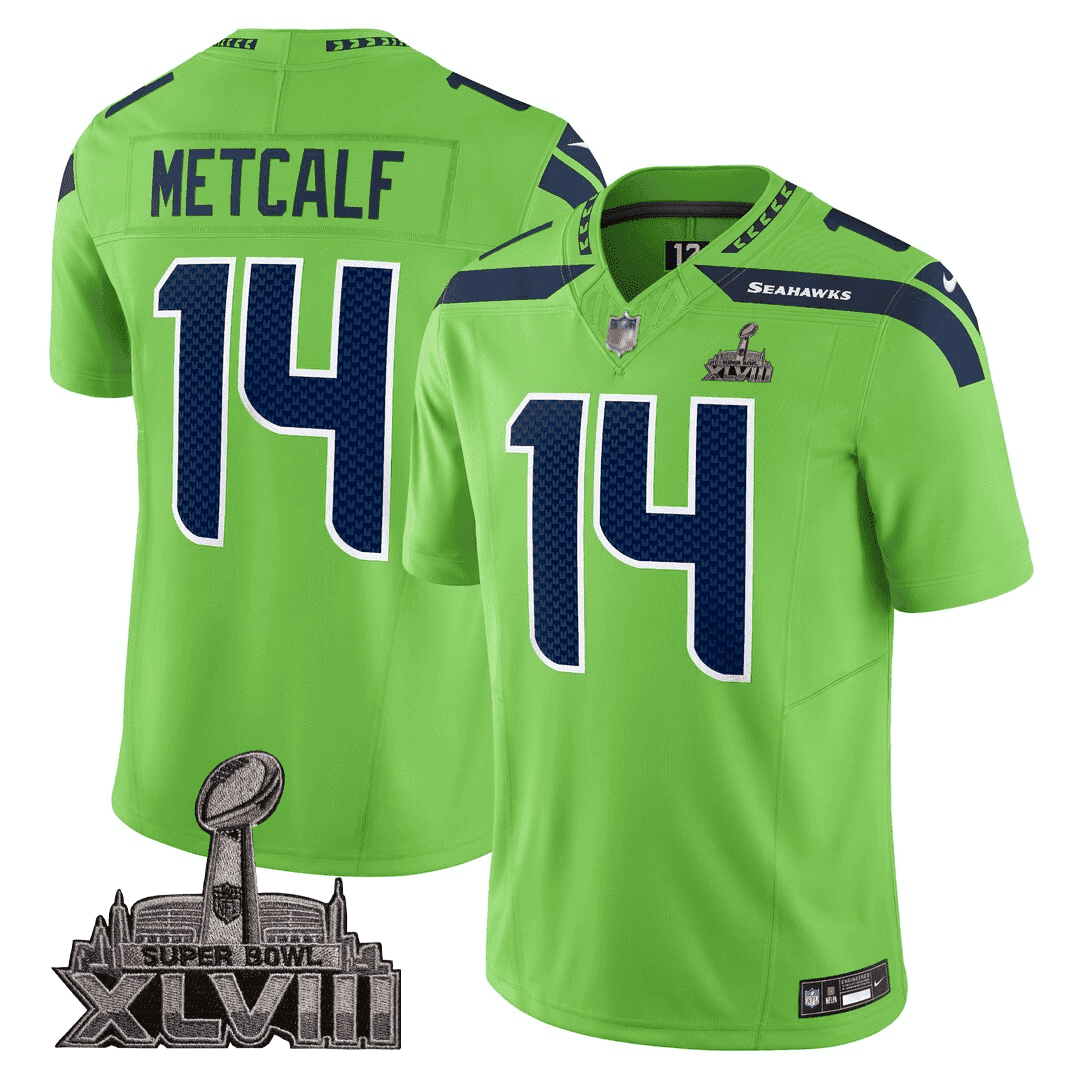 Men's Seattle Seahawks Jersey - SB XLVIII & Washington Home Patch