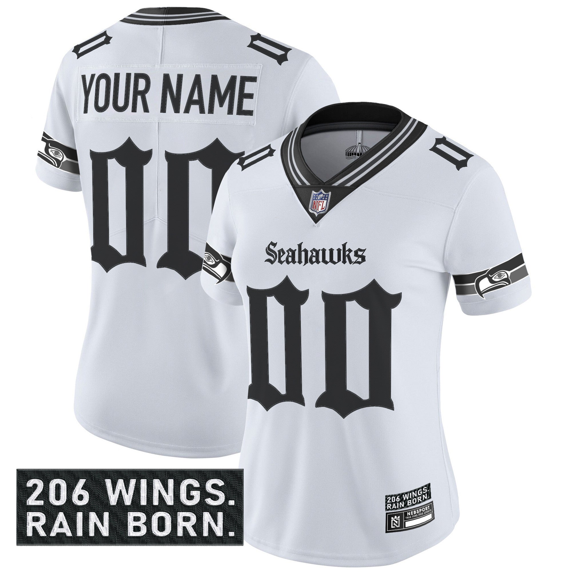Seattle Seahawks 'Gothic Rain City Shadows Edition' Vapor Limited Custom Jersey - All Stitched