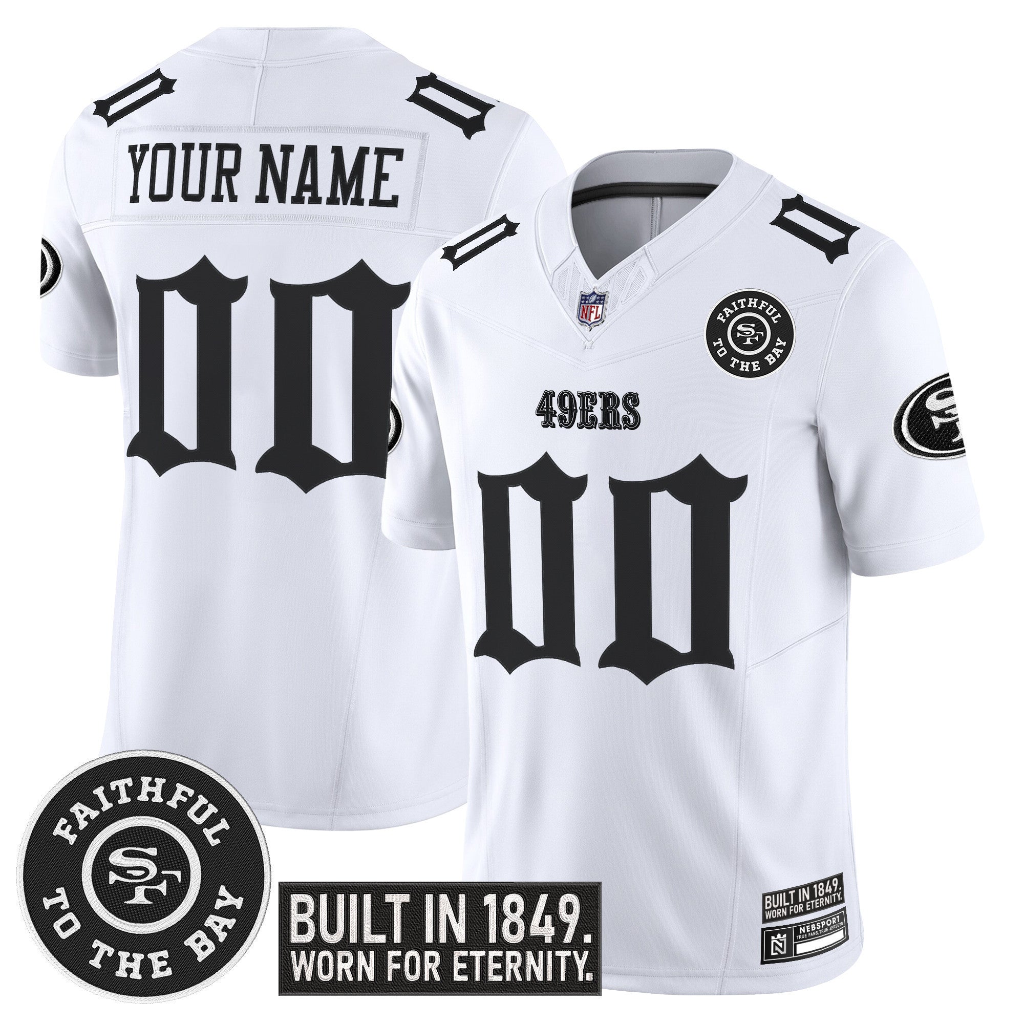 San Francisco 49ers 'Fog City Gothic Edition' Vapor Limited Custom Jersey - All Stitched