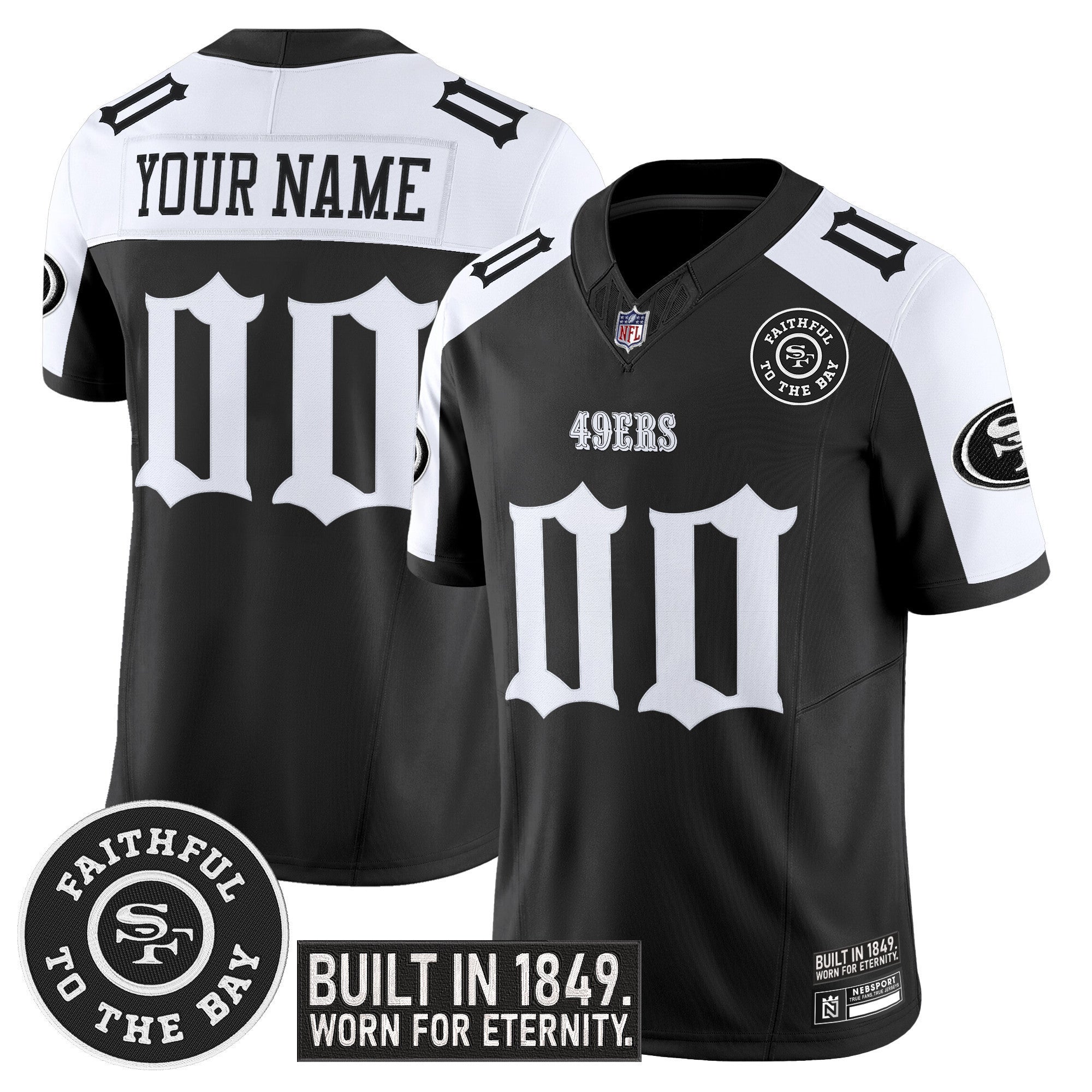 San Francisco 49ers 'Fog City Gothic Edition' Vapor Limited Custom Jersey - All Stitched