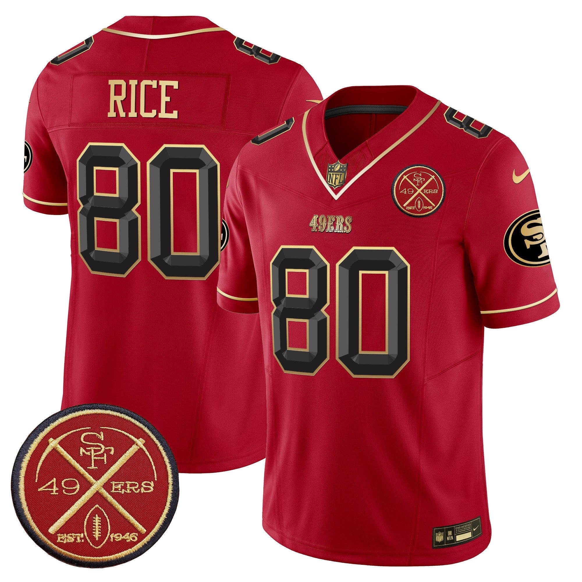 Men's 49ers Est.1946 Patch Vapor Limited Jersey V2 - All Stitched