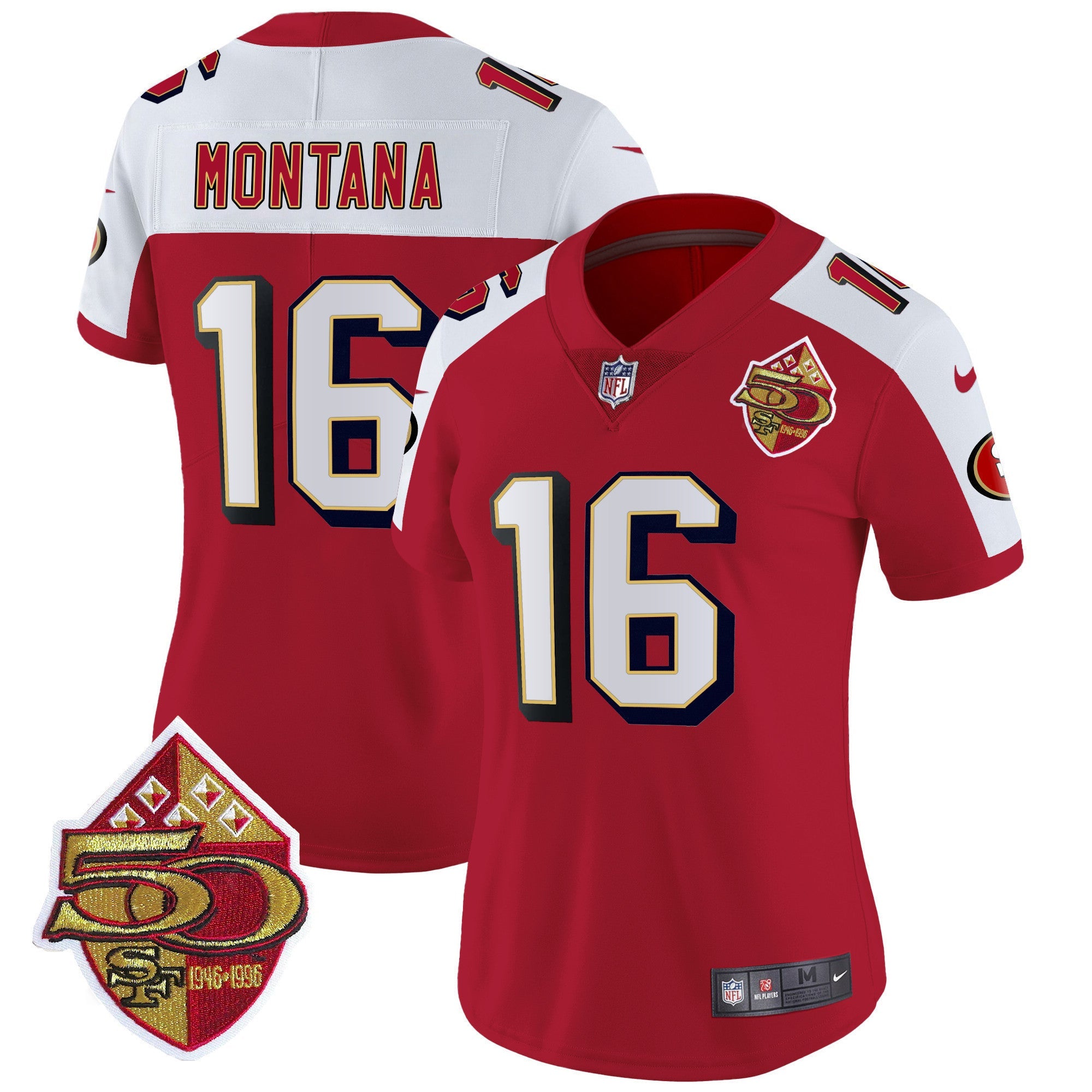 Women's 49ers 1996 Throwback Vapor Limited Jersey - All Stitched