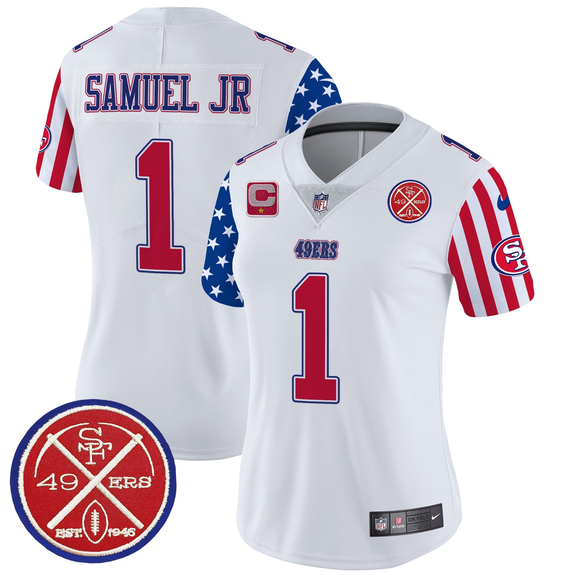 Women's 49ers American Style Vapor Limited Jersey - All Stitched