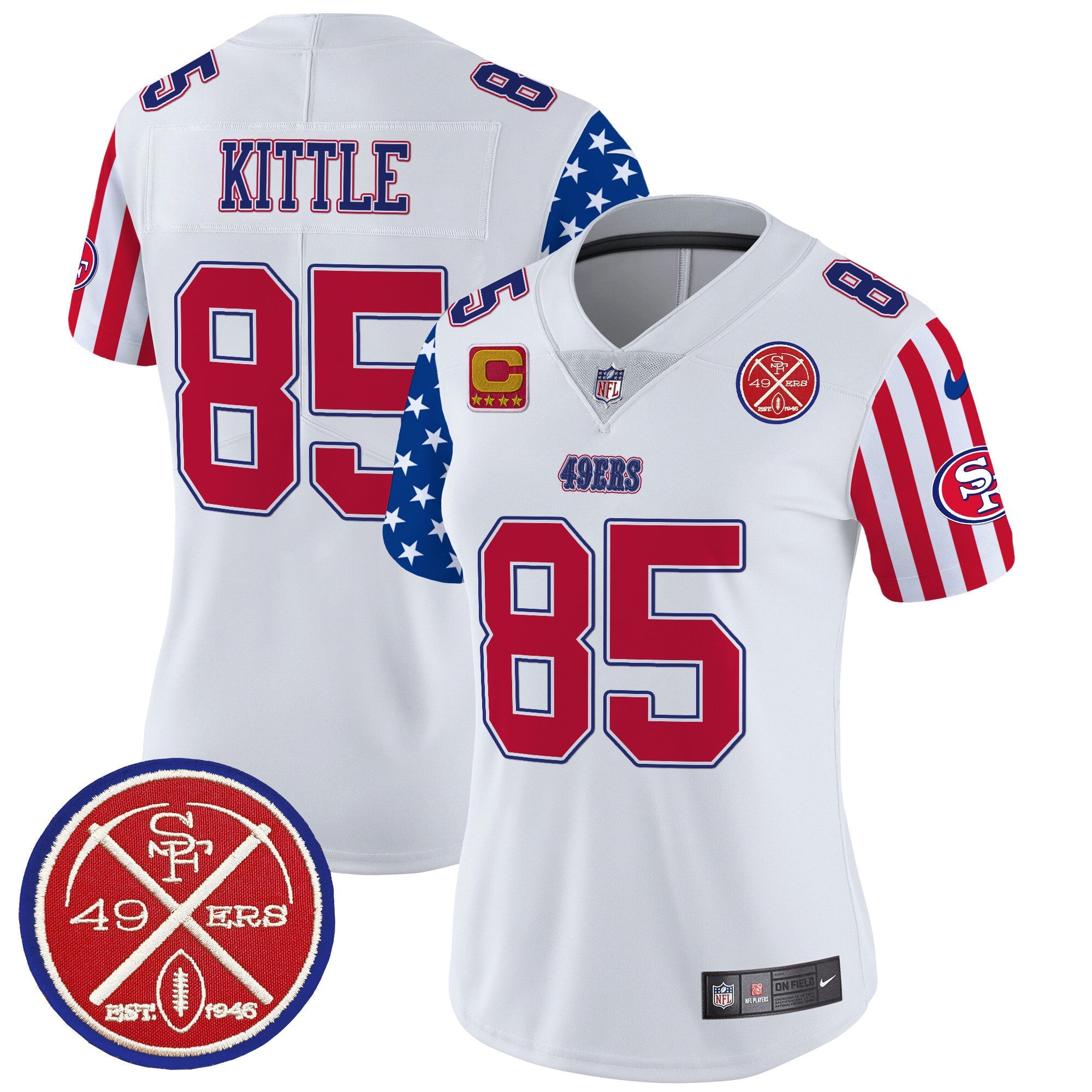 Women's 49ers American Style Vapor Limited Jersey - All Stitched