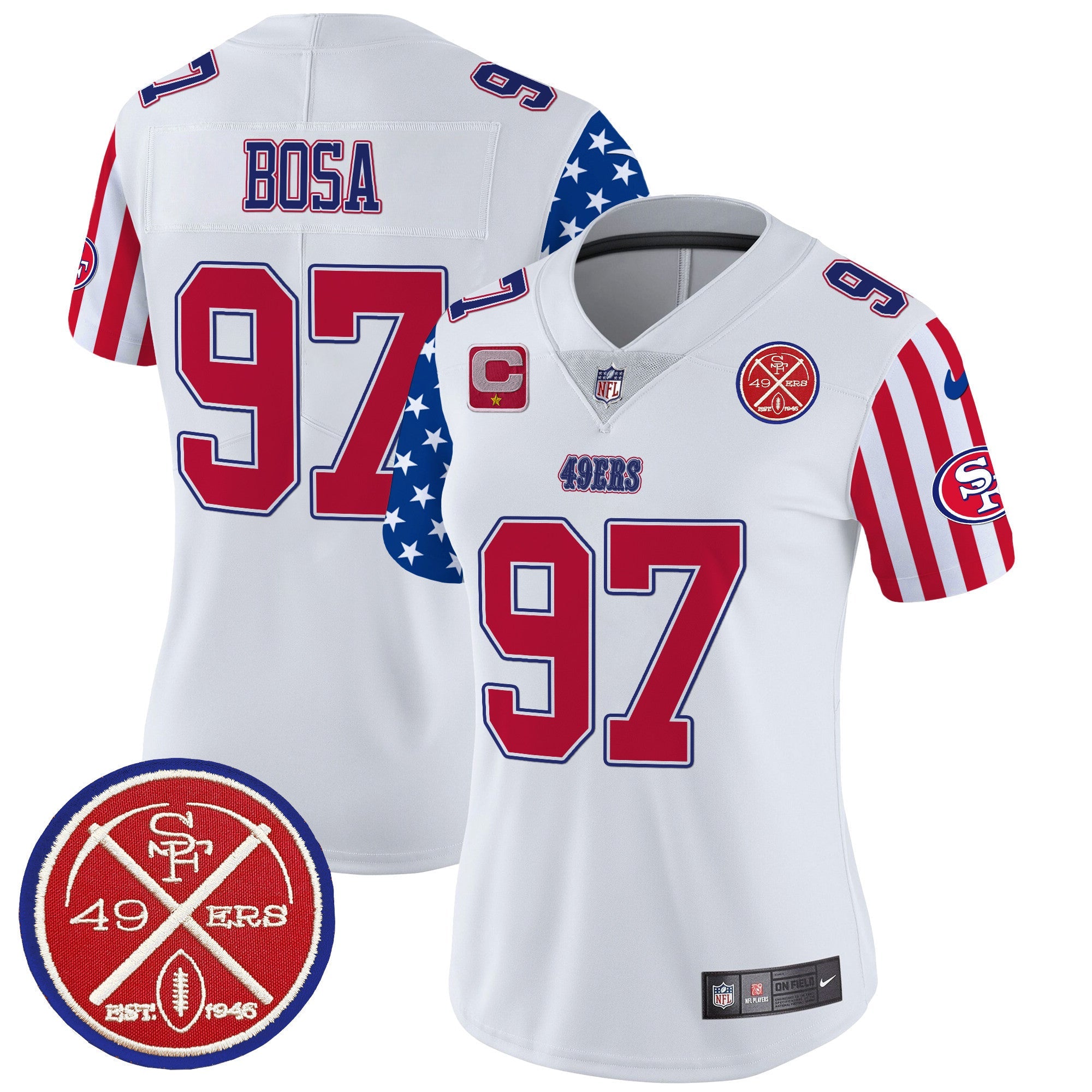 Women's 49ers American Style Vapor Limited Jersey - All Stitched