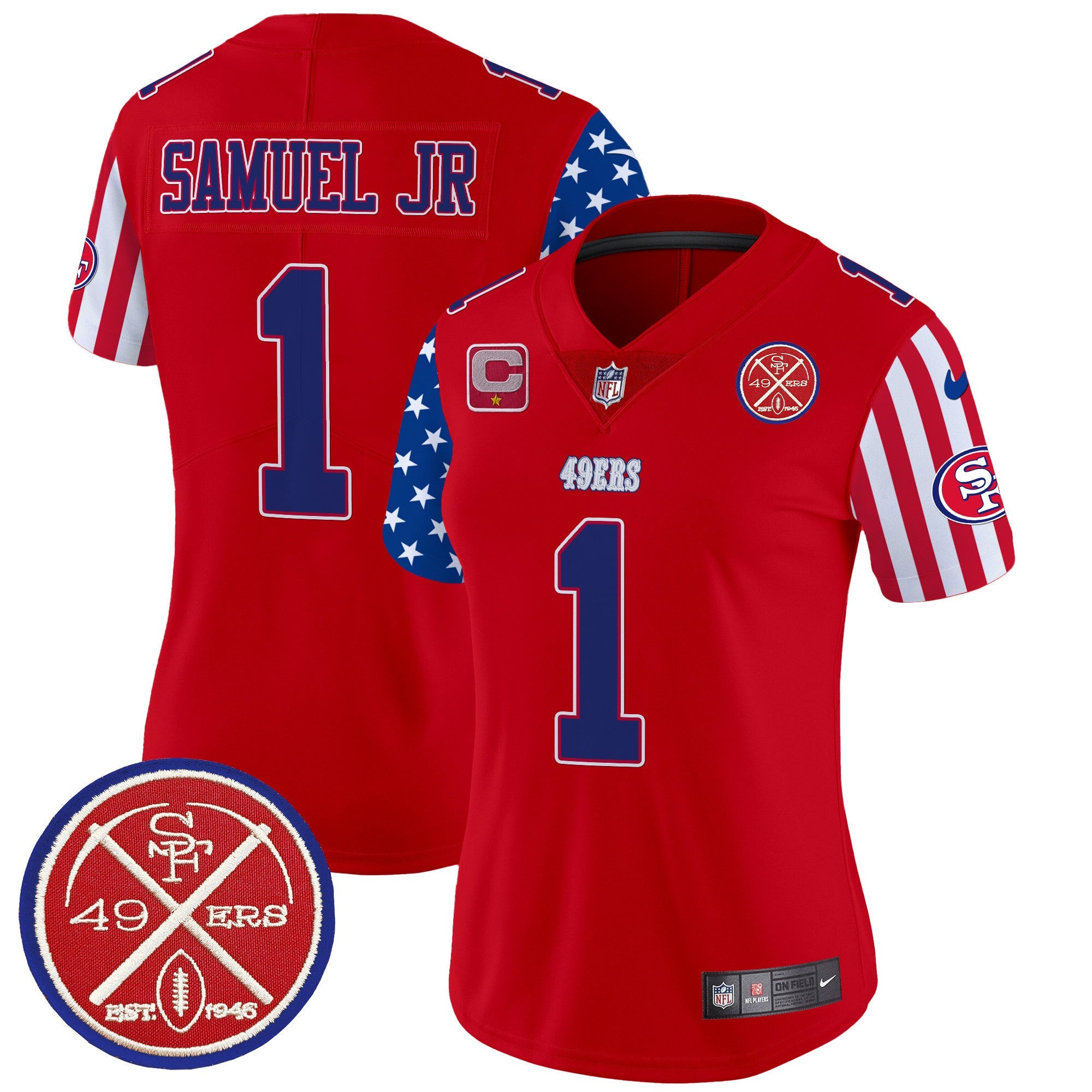 Women's 49ers American Style Vapor Limited Jersey - All Stitched