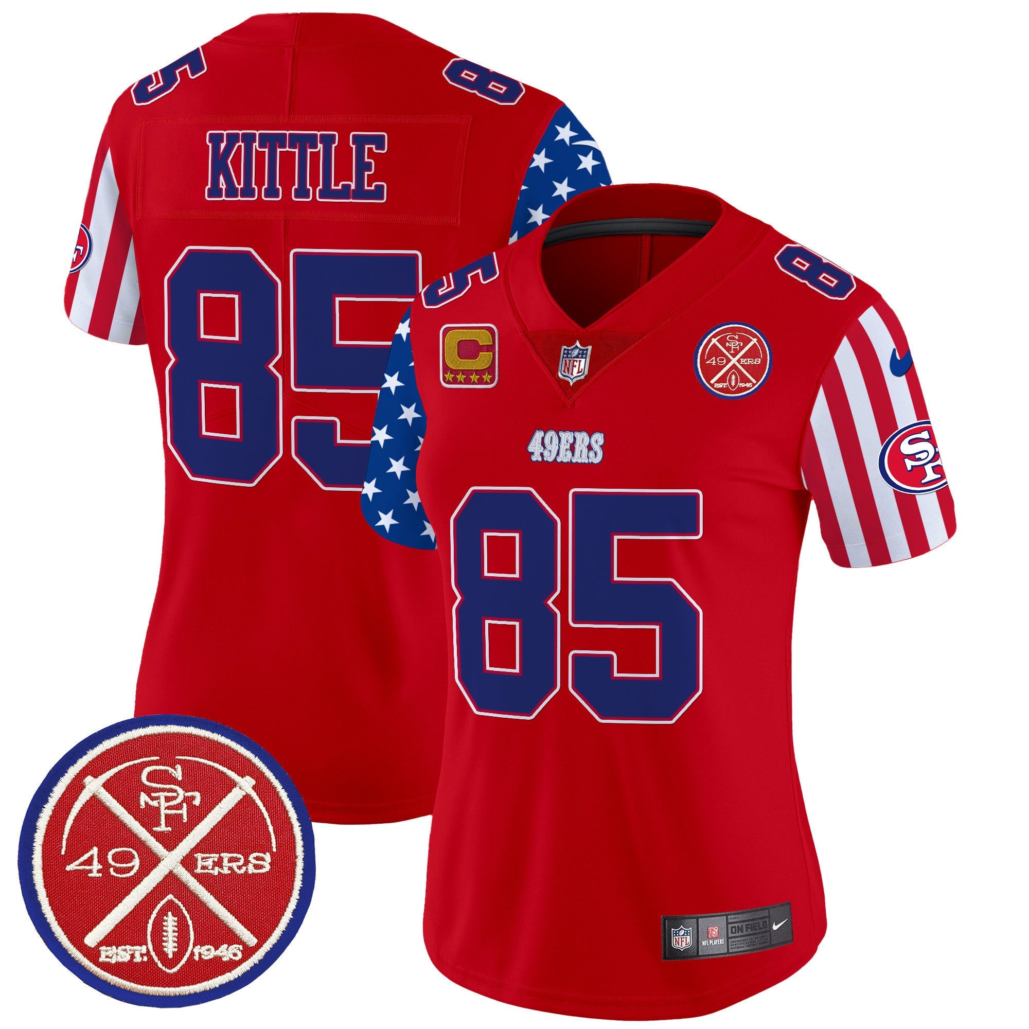 Women's 49ers American Style Vapor Limited Jersey - All Stitched