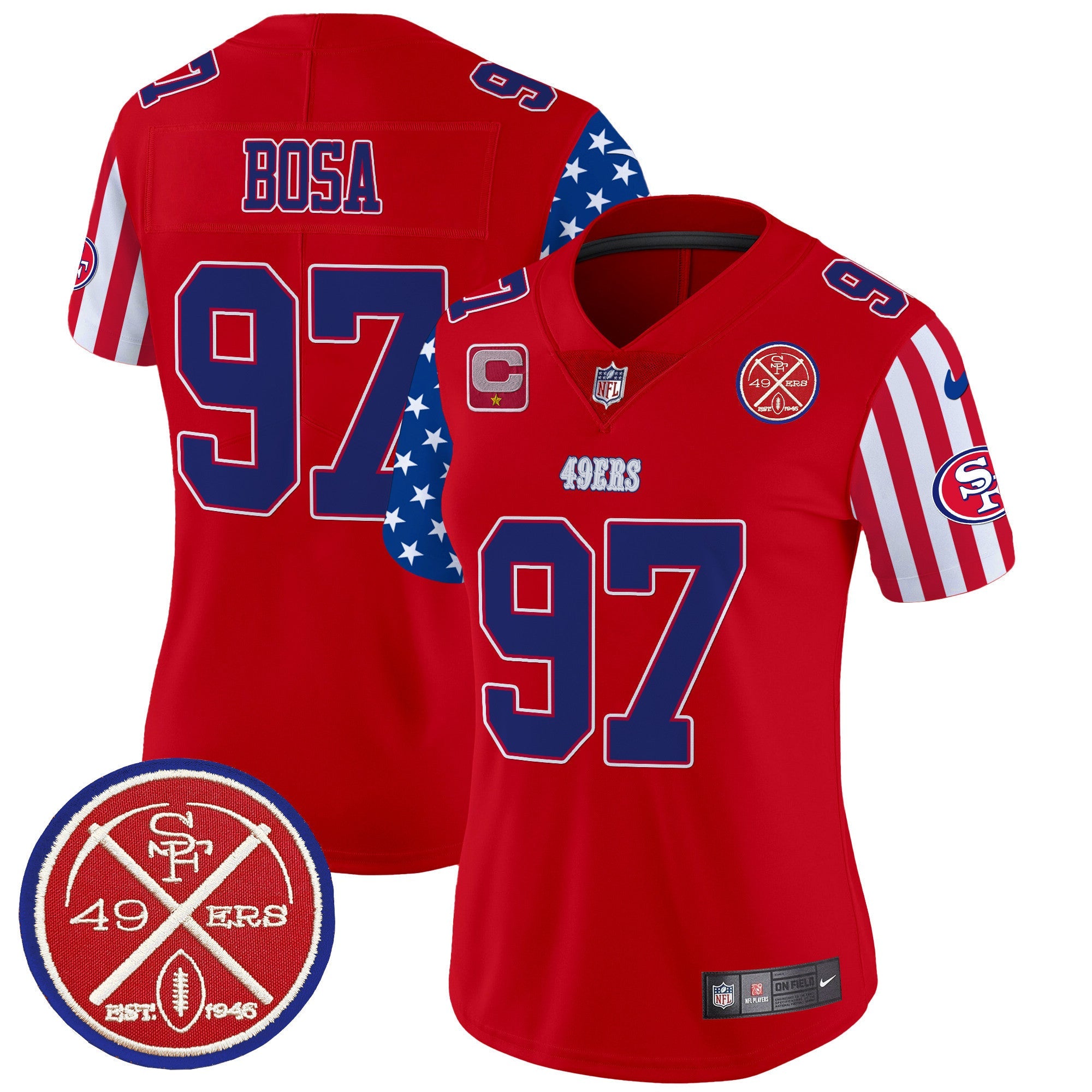 Women's 49ers American Style Vapor Limited Jersey - All Stitched