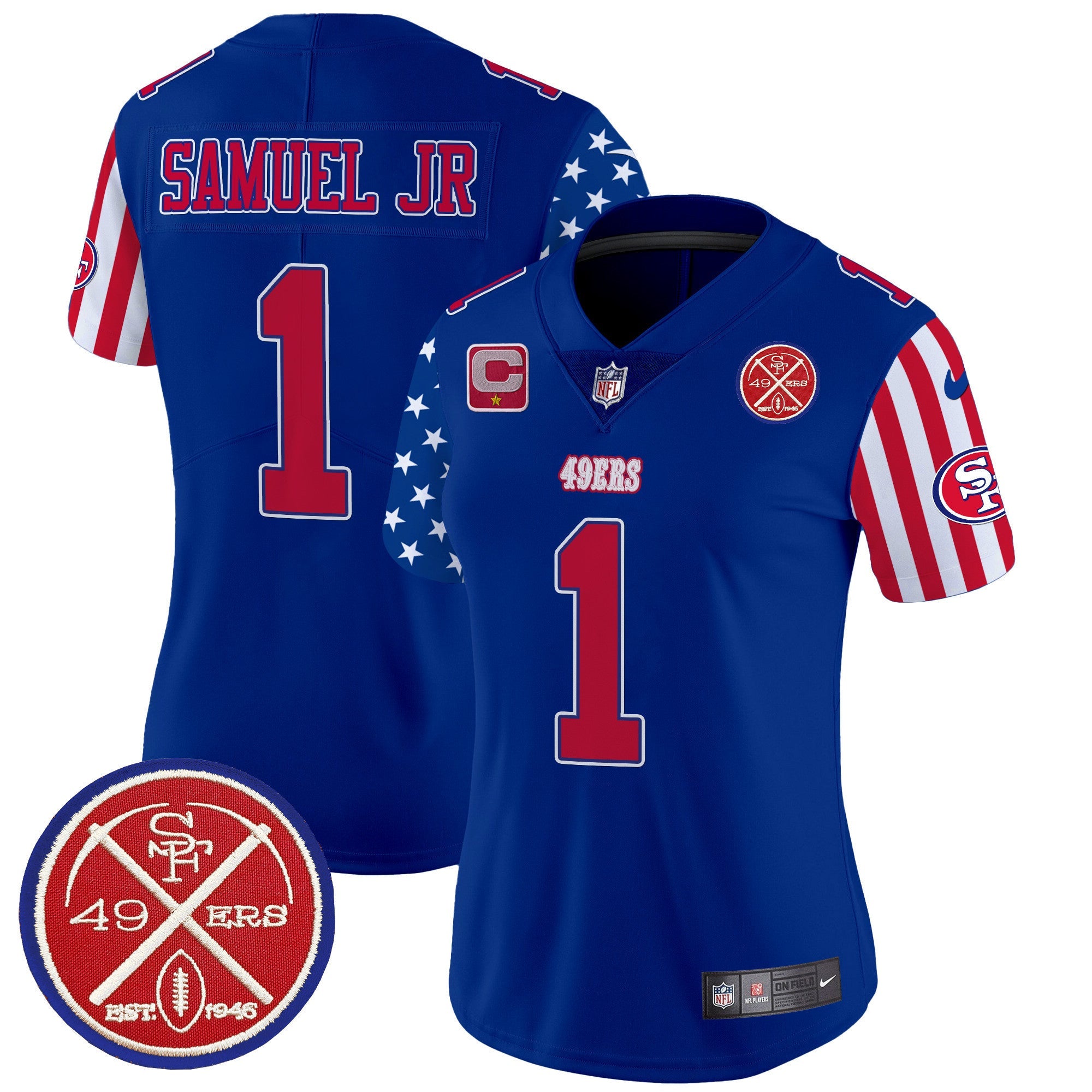Women's 49ers American Style Vapor Limited Jersey - All Stitched