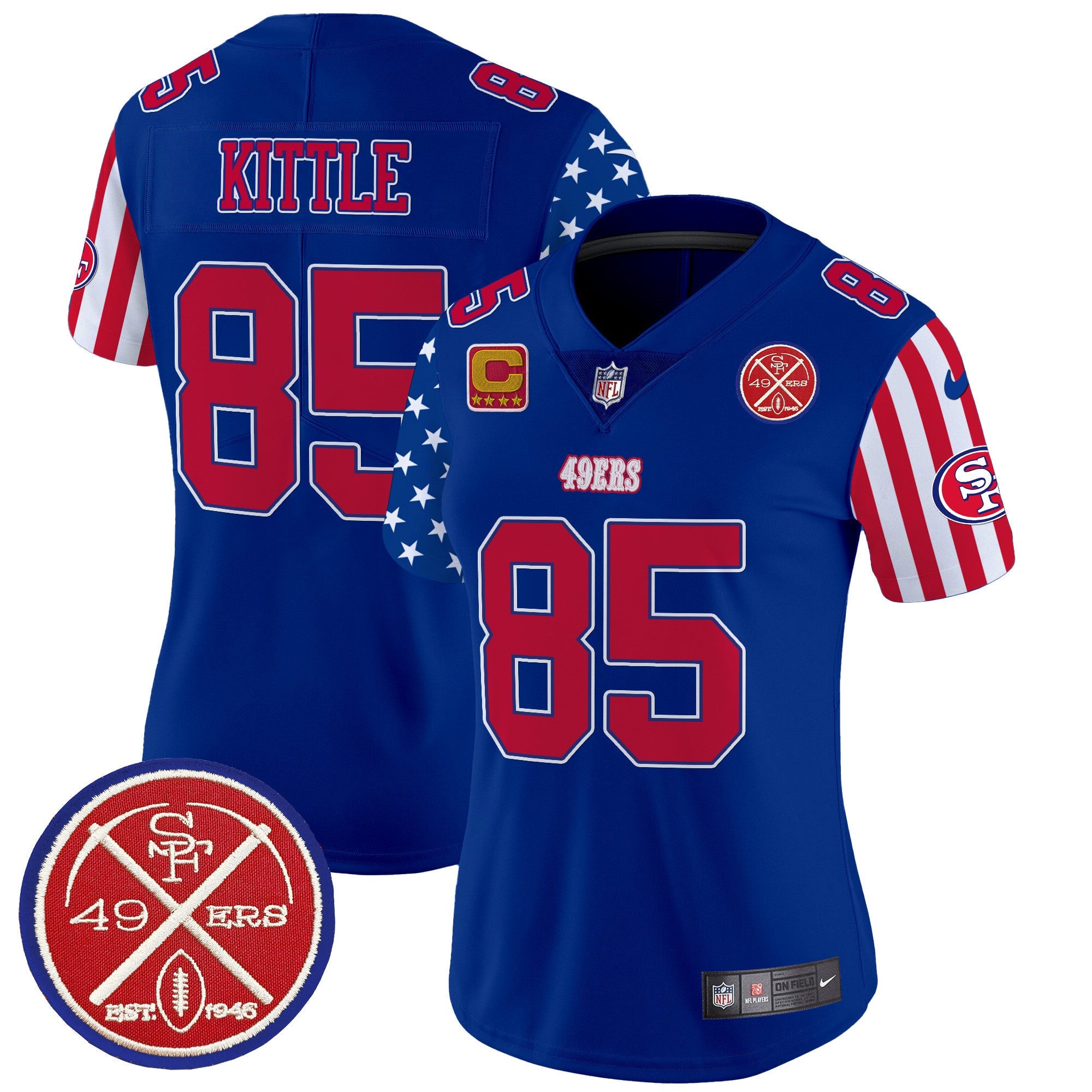 Women's 49ers American Style Vapor Limited Jersey - All Stitched