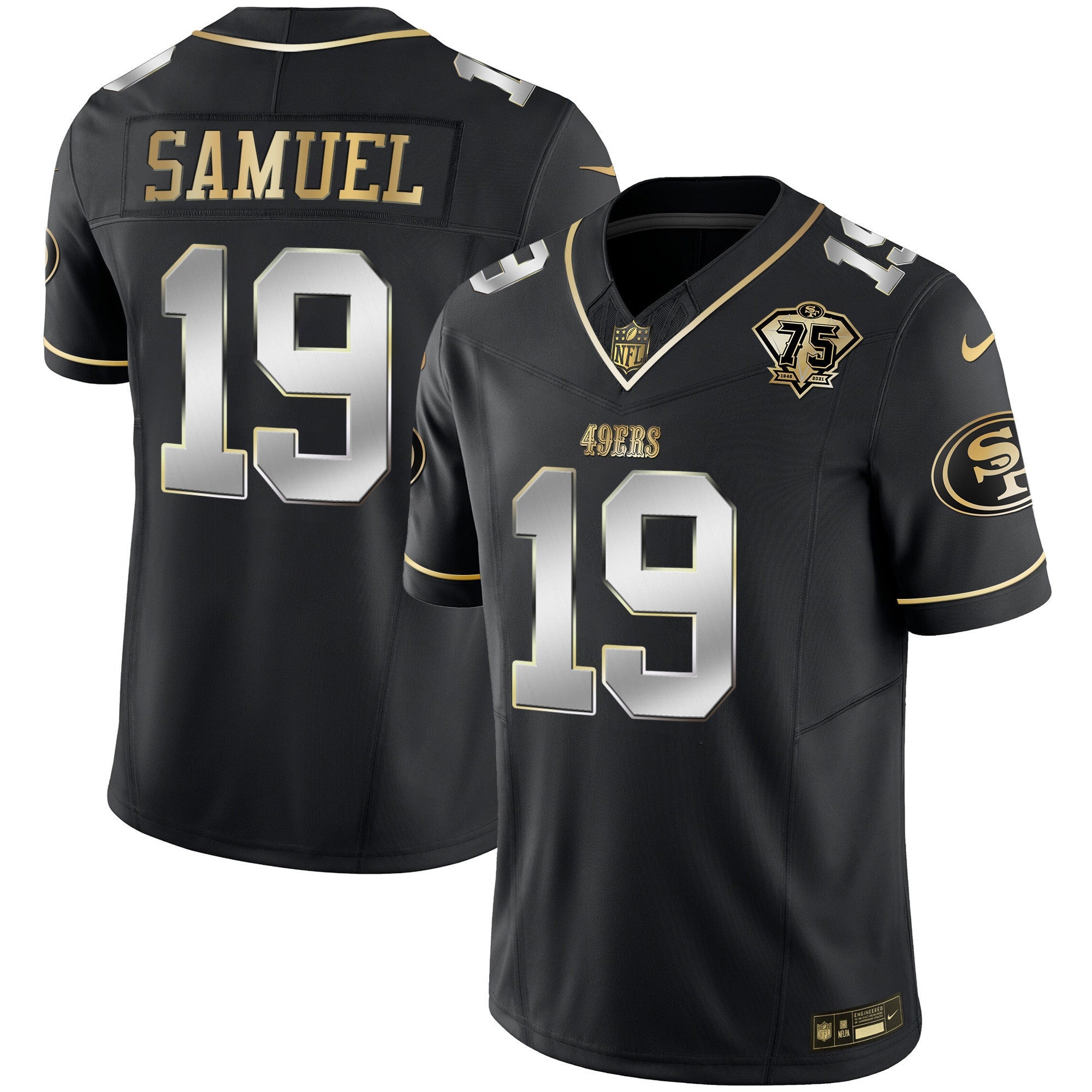 Men's 49ers 2023 Vapor Gold Limited Jersey - All Stitched