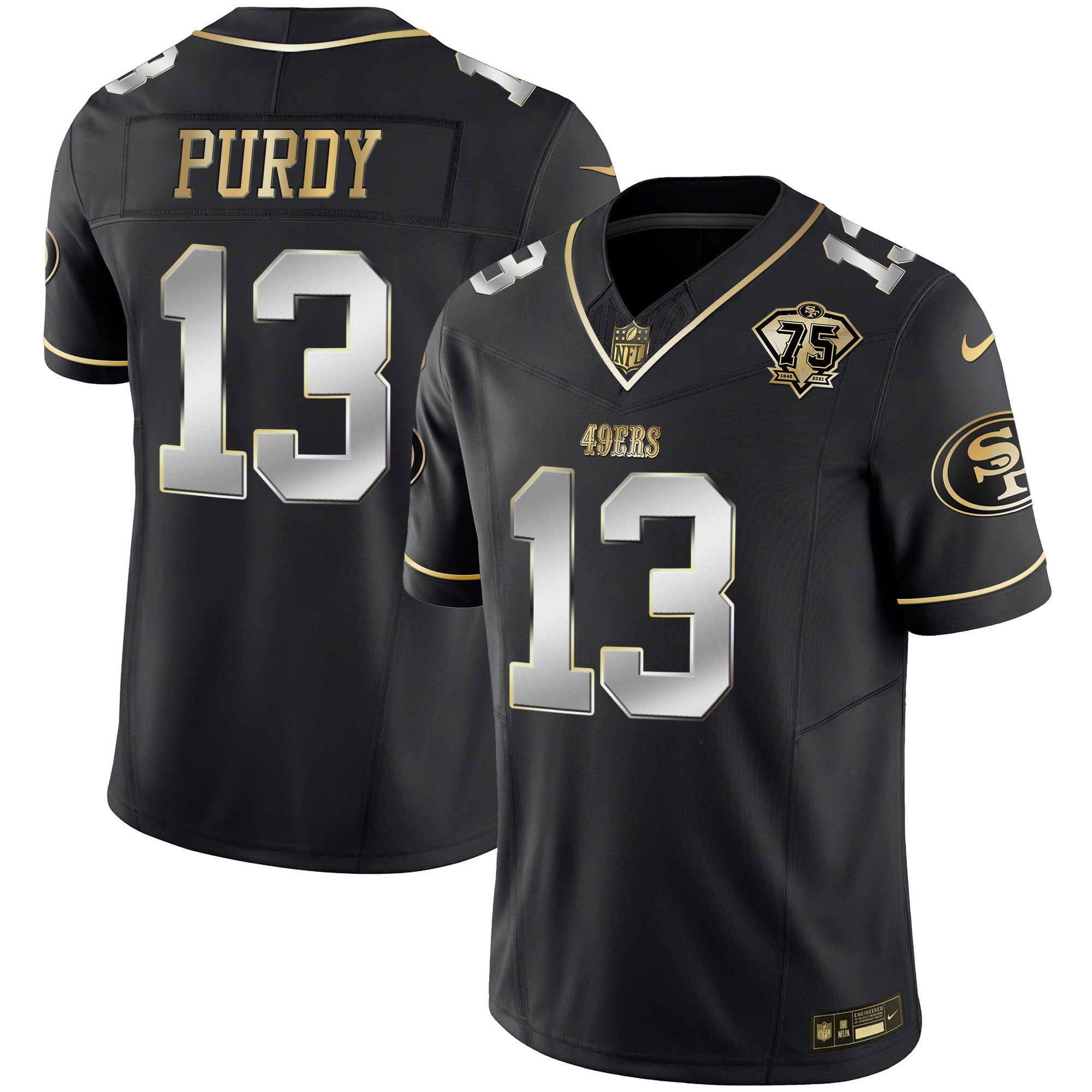Men's 49ers 2023 Vapor Gold Limited Jersey - All Stitched