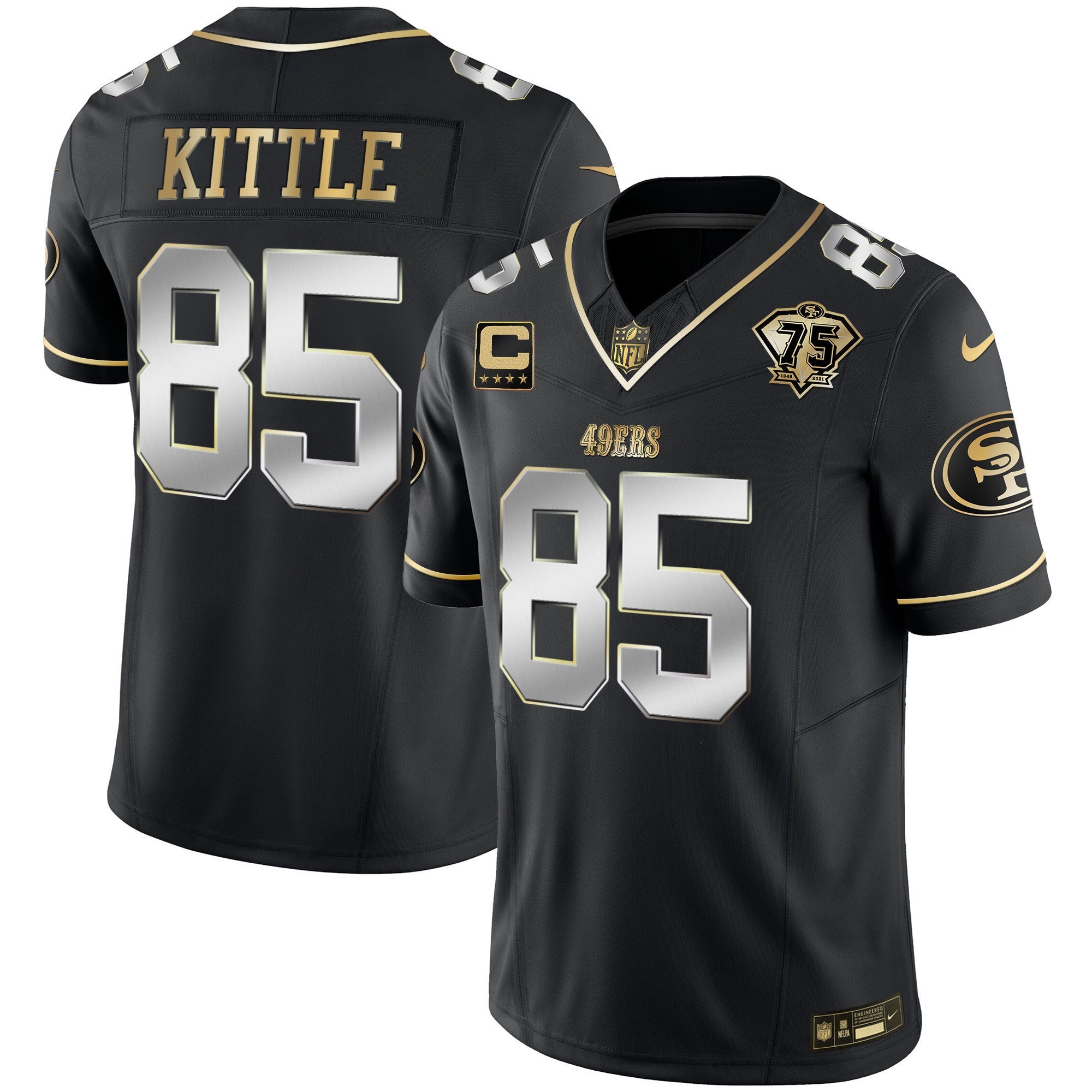 Men's 49ers 2023 Vapor Gold Limited Jersey - All Stitched