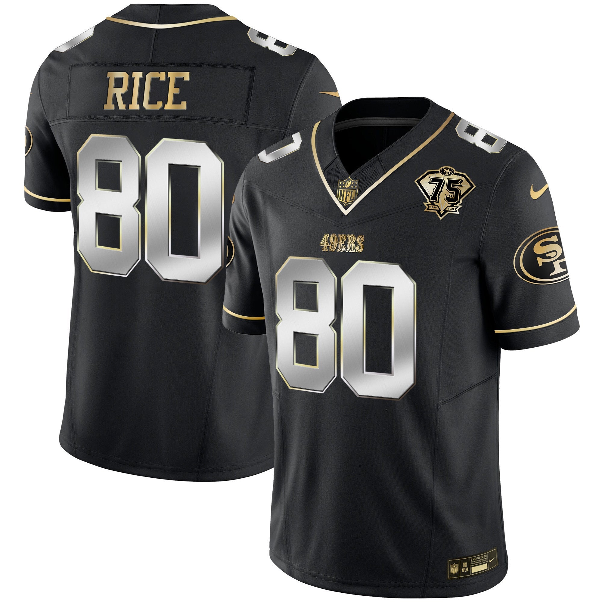 Men's 49ers 2023 Vapor Gold Limited Jersey - All Stitched