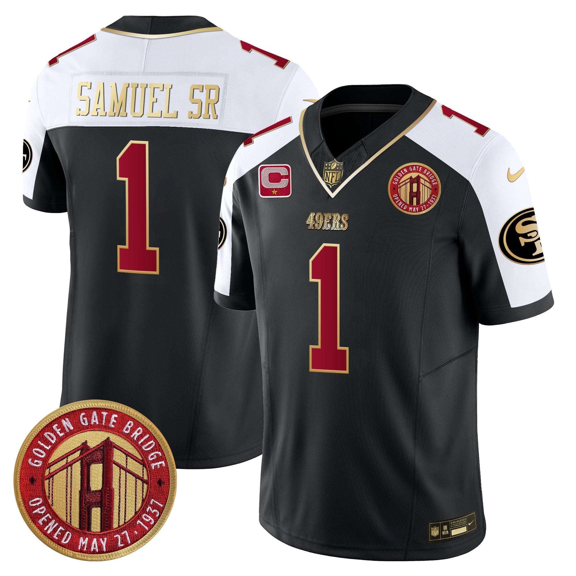 Men's 49ers Golden Gate Bridge Patch Vapor Limited Jersey - All Stitched