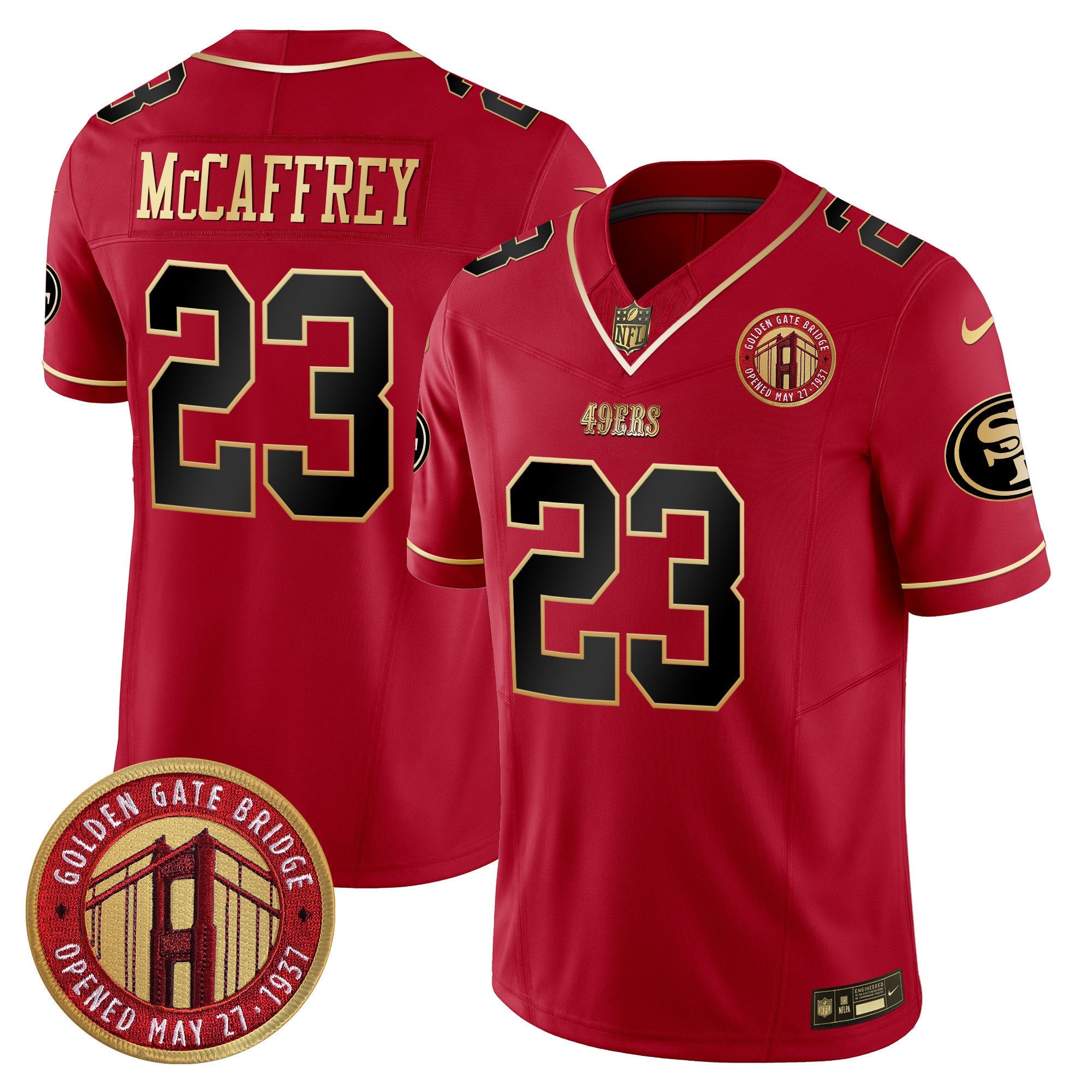 Men's 49ers Golden Gate Bridge Patch Vapor Limited Jersey - All Stitched