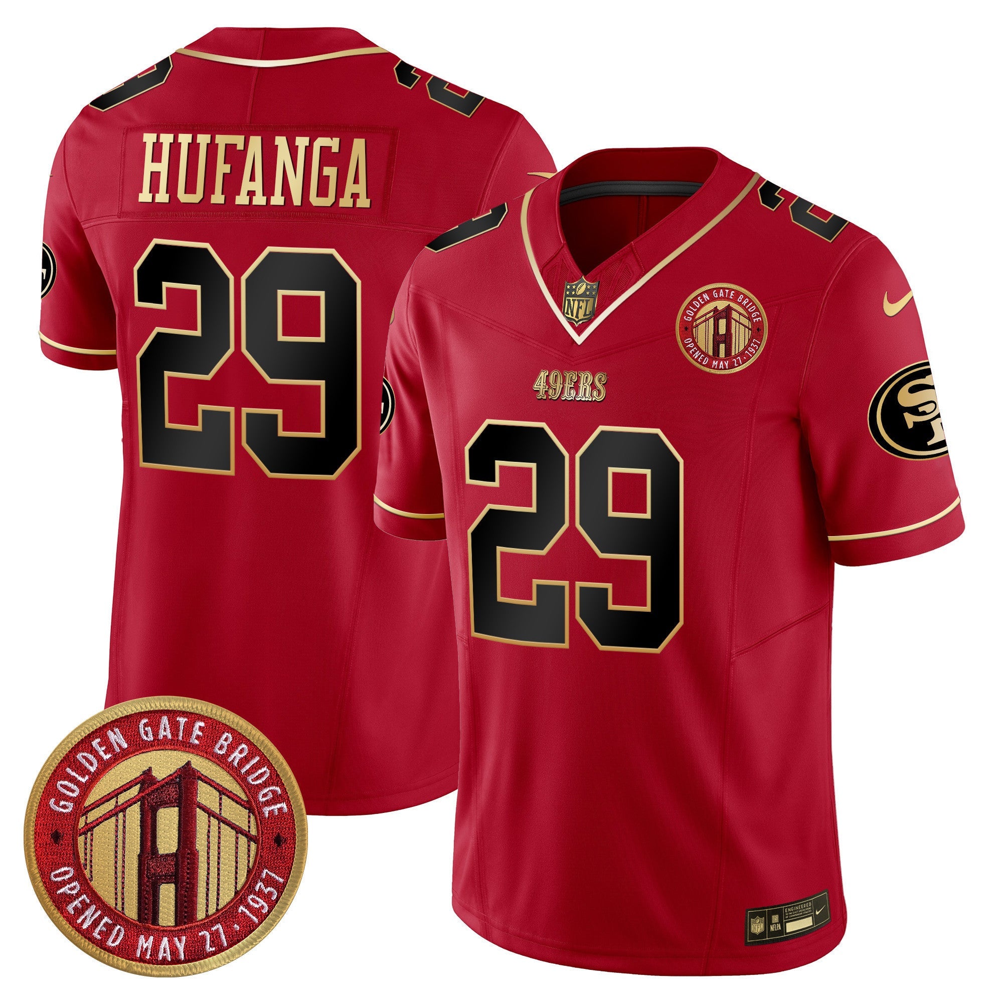 Men's 49ers Golden Gate Bridge Patch Vapor Limited Jersey - All Stitched