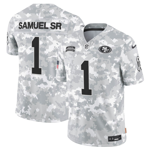 49ers 2024 Salute to Service Vapor Limited Jersey - Arctic Camo - All Stitched