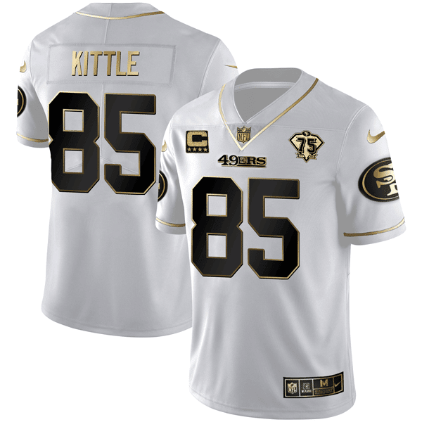 San Francisco 49ers White Gold Vapor Limited Jersey - All Stitched