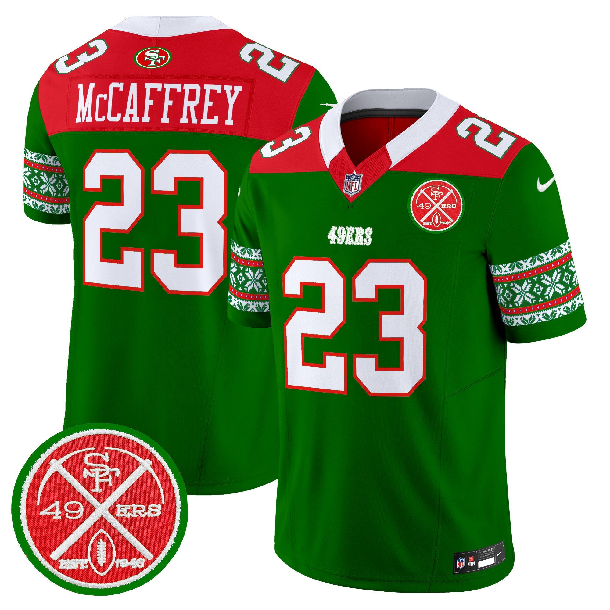 Men's 49ers 2024 Christmas Vapor Limited Jersey - All Stitched