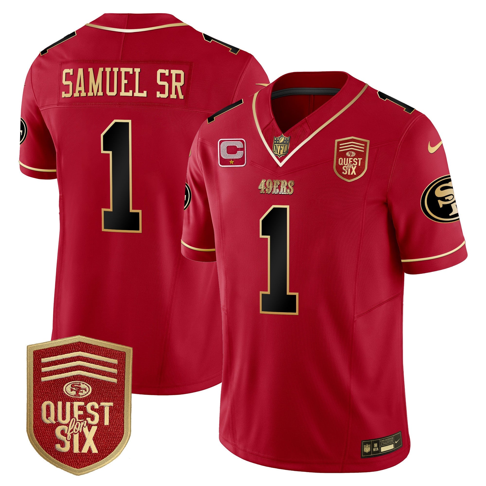 Men's 49ers Quest For Six Patch Vapor Limited Jersey - All Stitched
