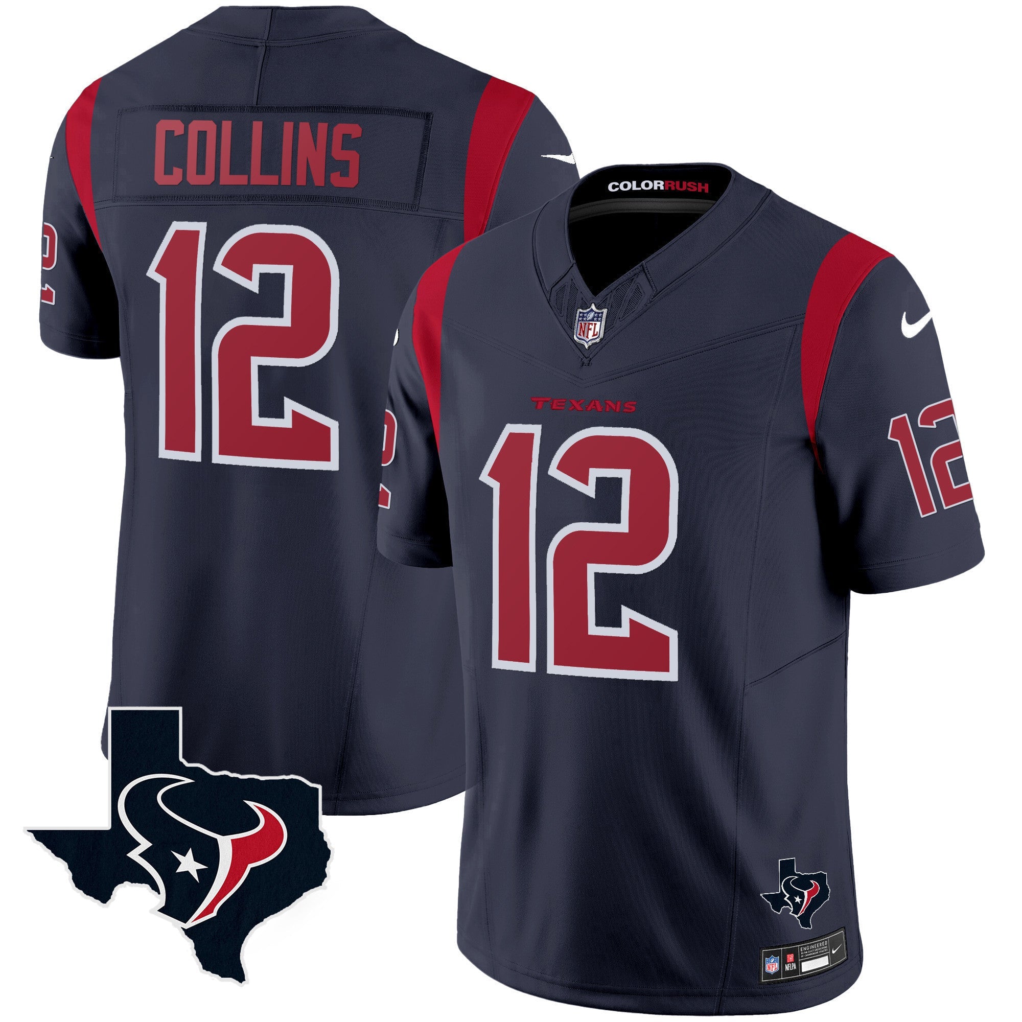 Men's Houston Texans Color Rush Legend Vapor Jersey V2 - All Stitched