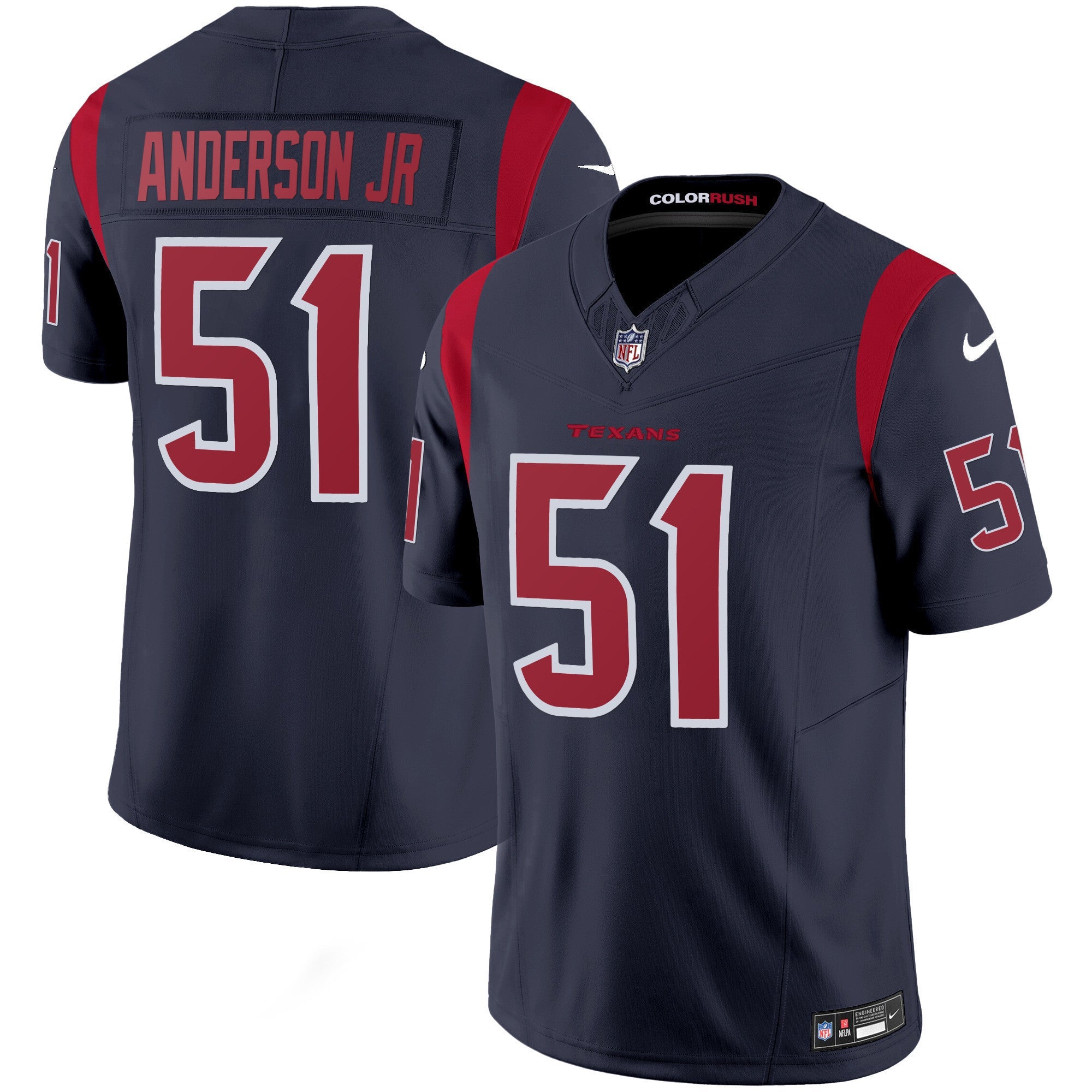 Men's Houston Texans Color Rush Legend Vapor Jersey - All Stitched