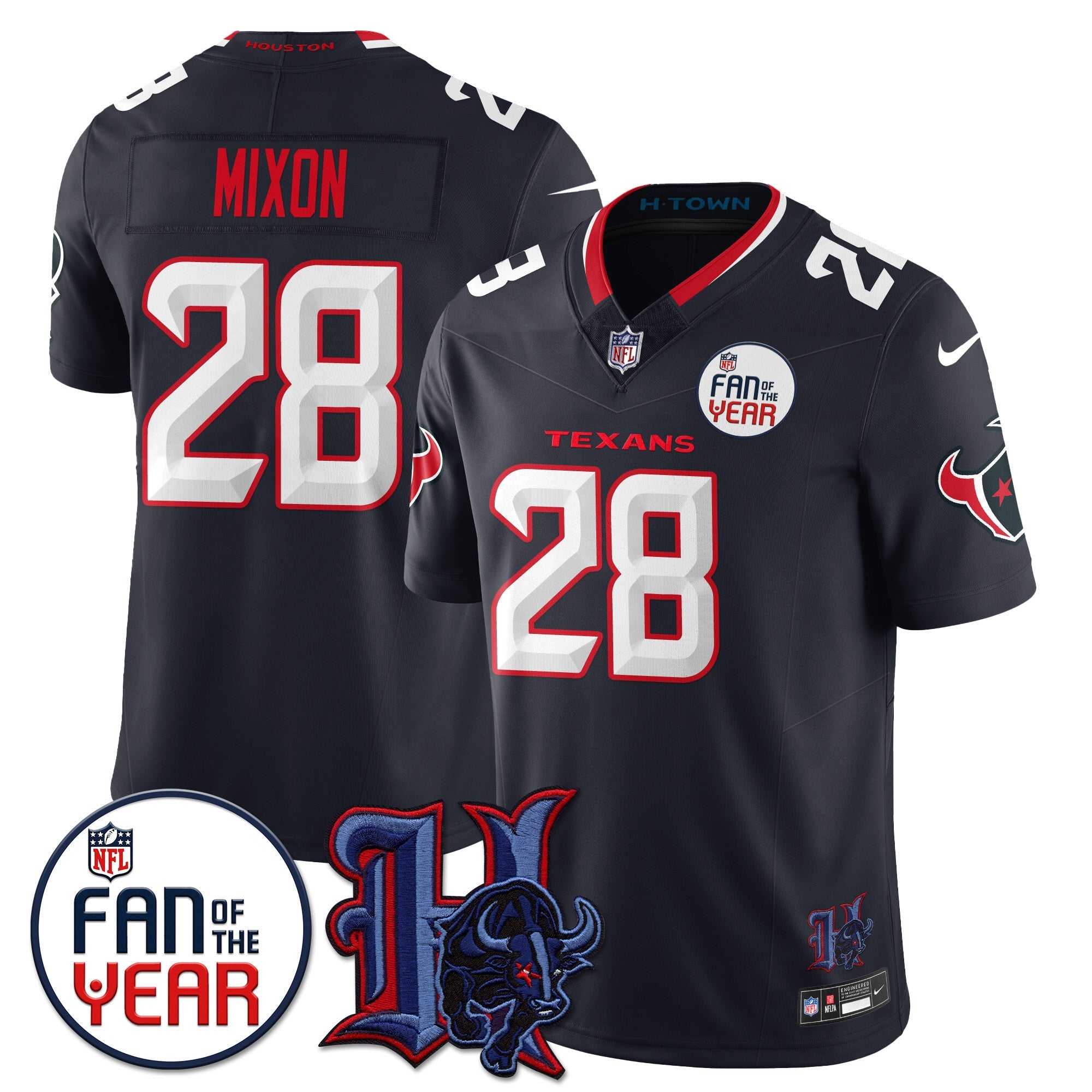 Women's Houston Texans "Fan Of The Year" Jersey - All Stitched