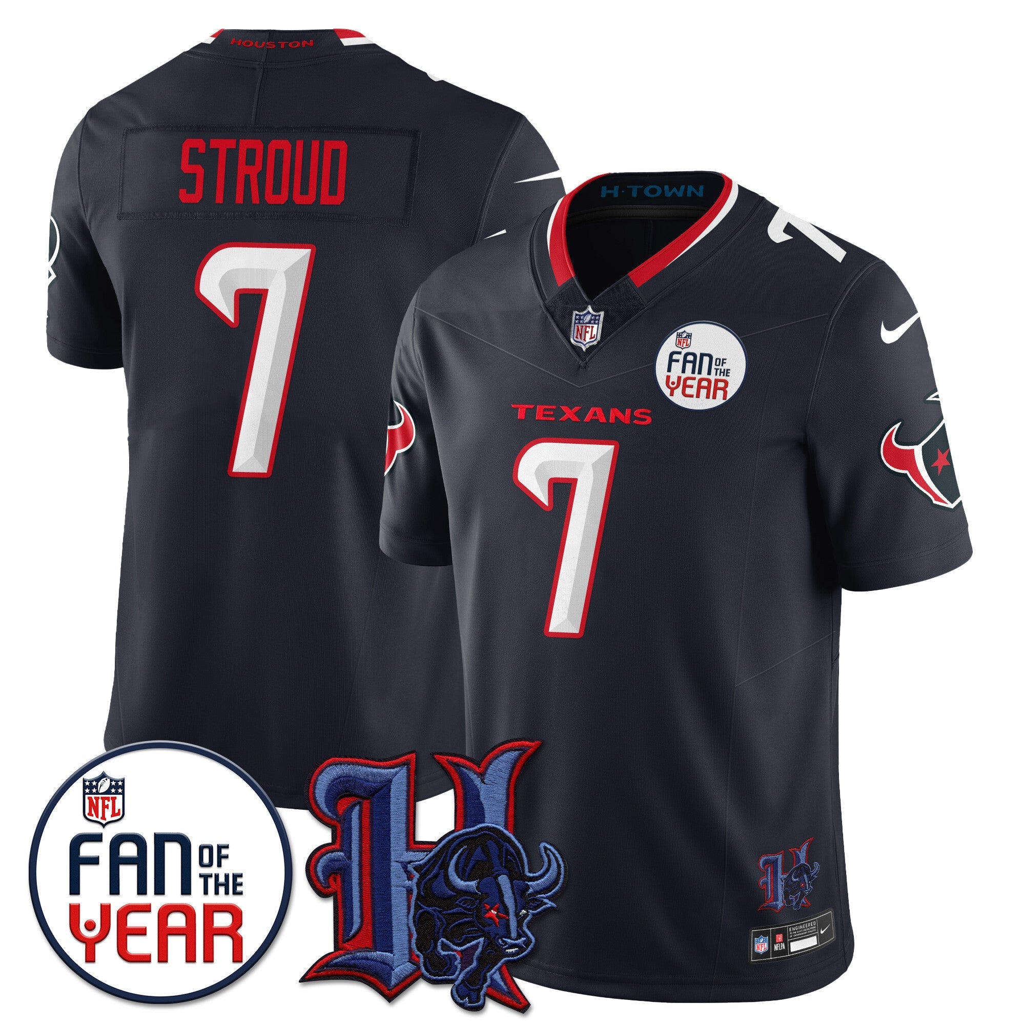 Women's Houston Texans "Fan Of The Year" Jersey - All Stitched