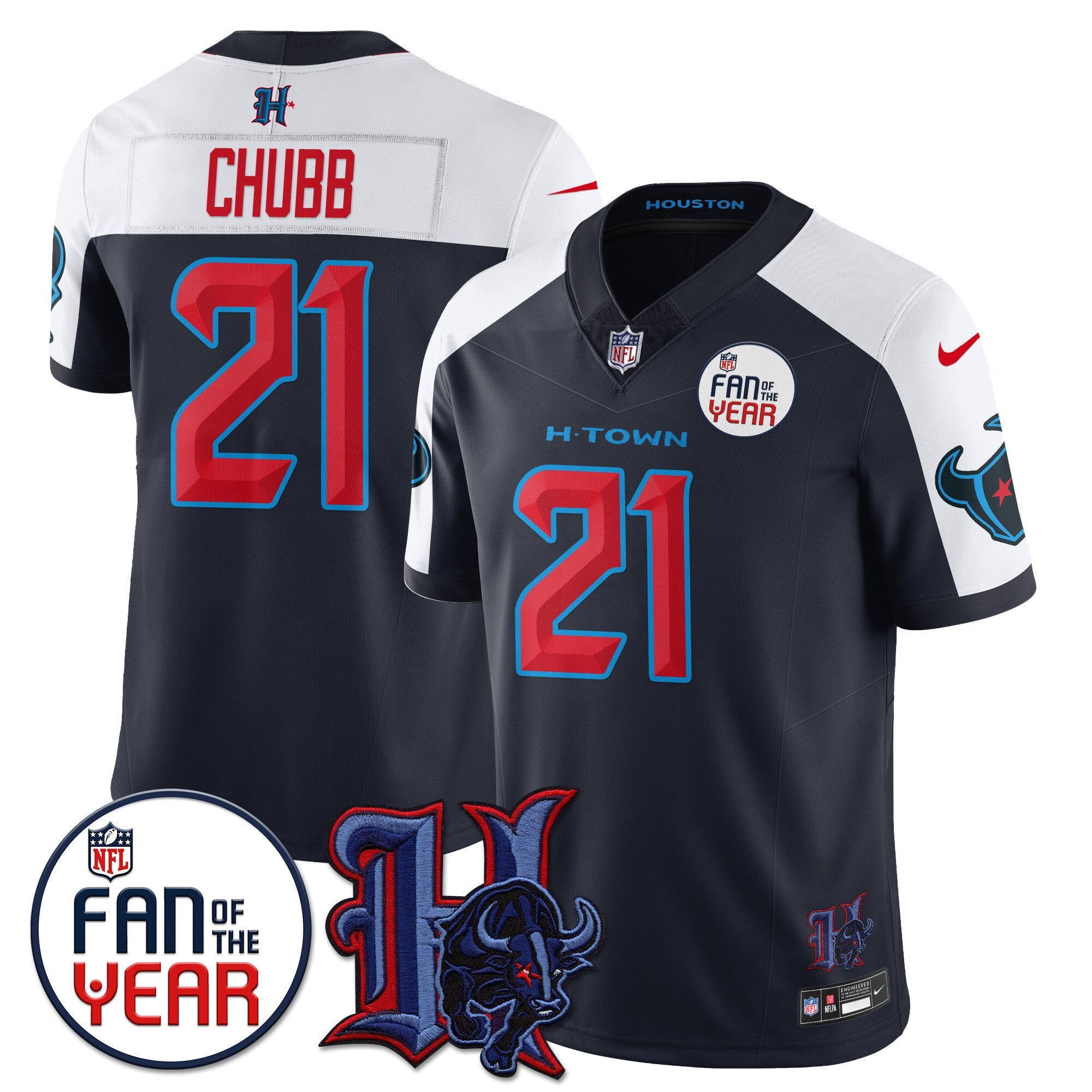 Women's Houston Texans "Fan Of The Year" Jersey - All Stitched