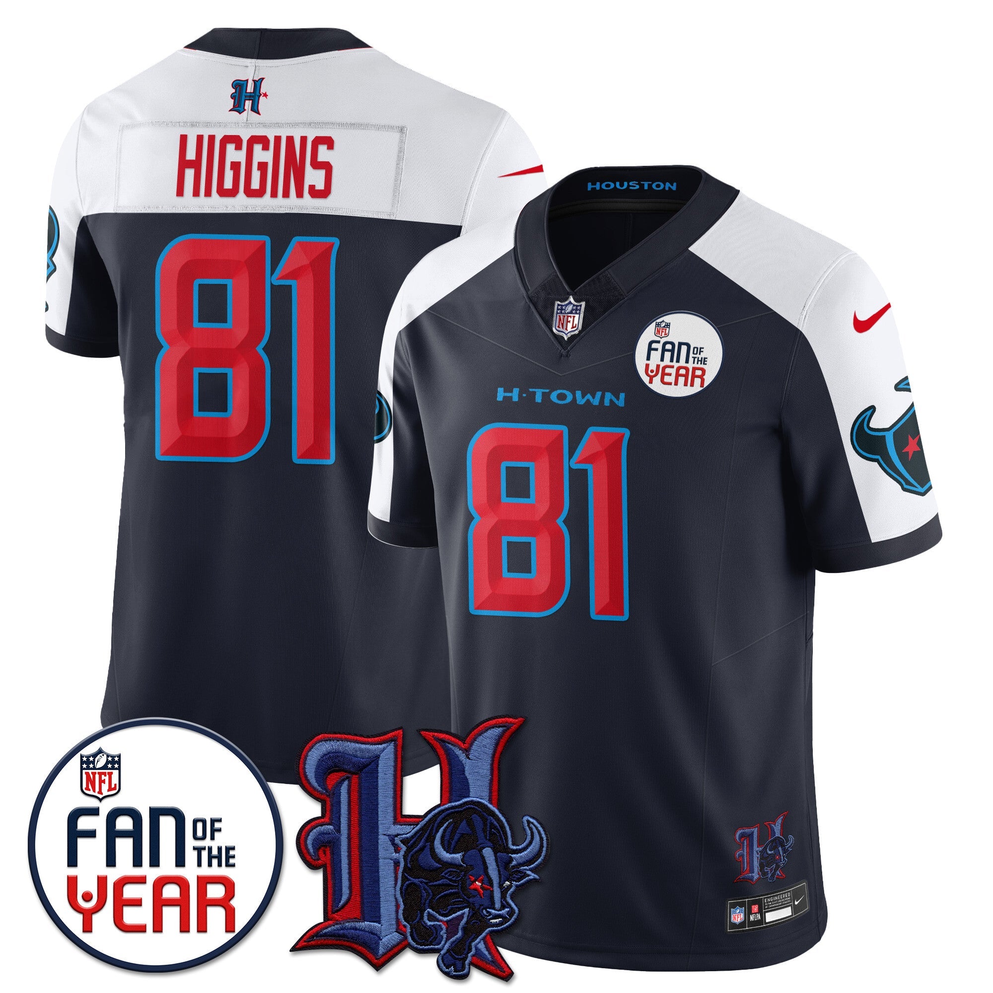 Women's Houston Texans "Fan Of The Year" Jersey - All Stitched