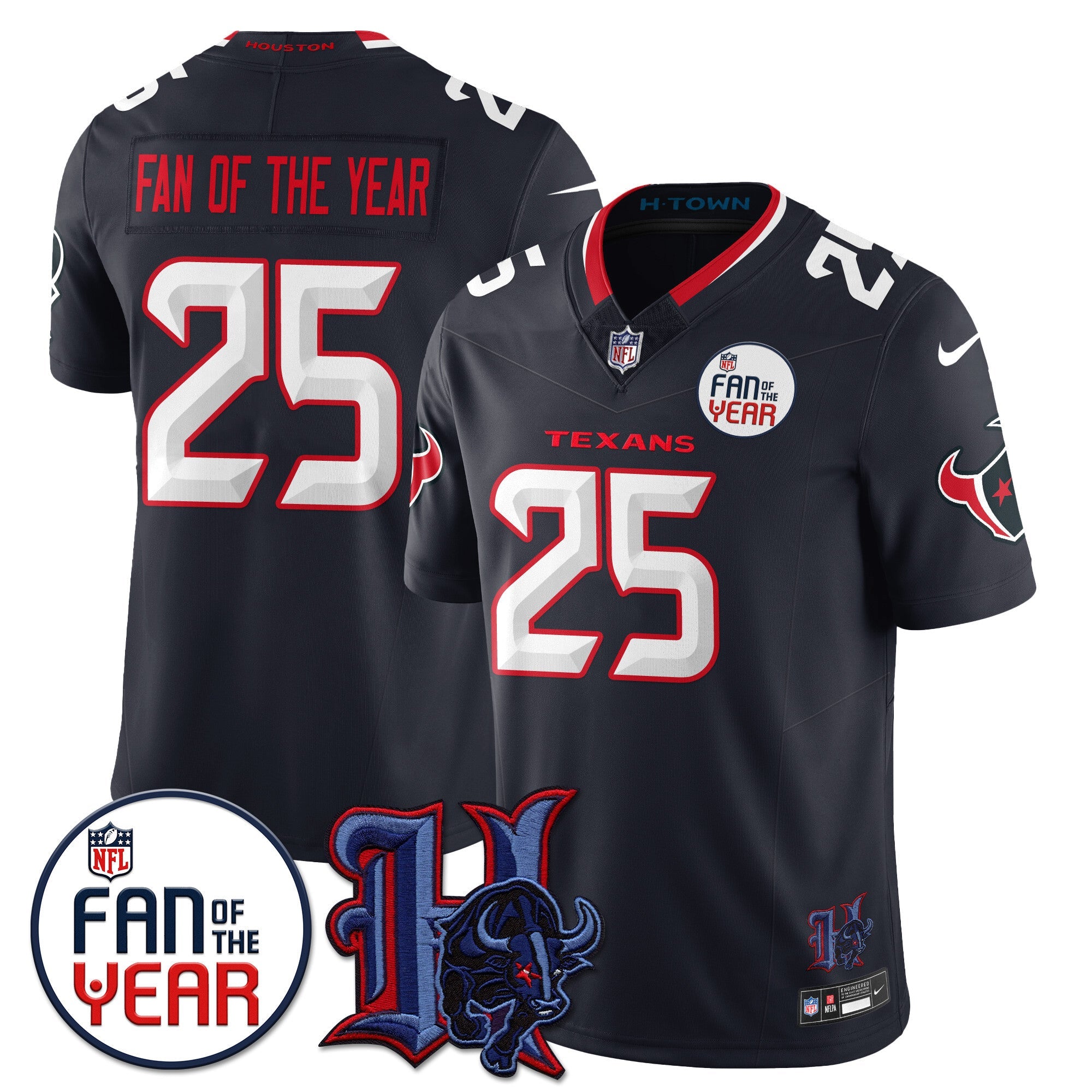 Women's Houston Texans "Fan Of The Year" Jersey - All Stitched