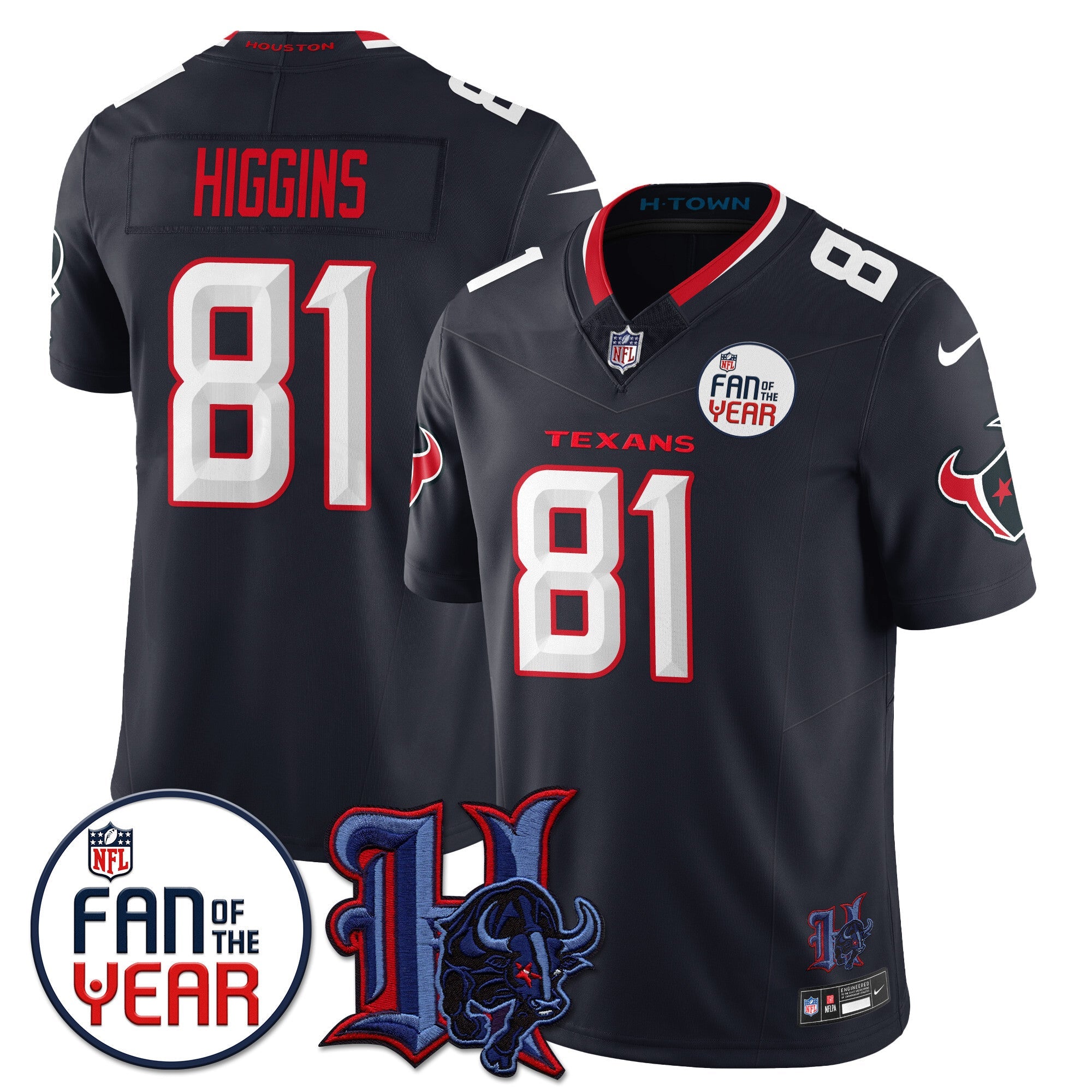 Women's Houston Texans "Fan Of The Year" Jersey - All Stitched