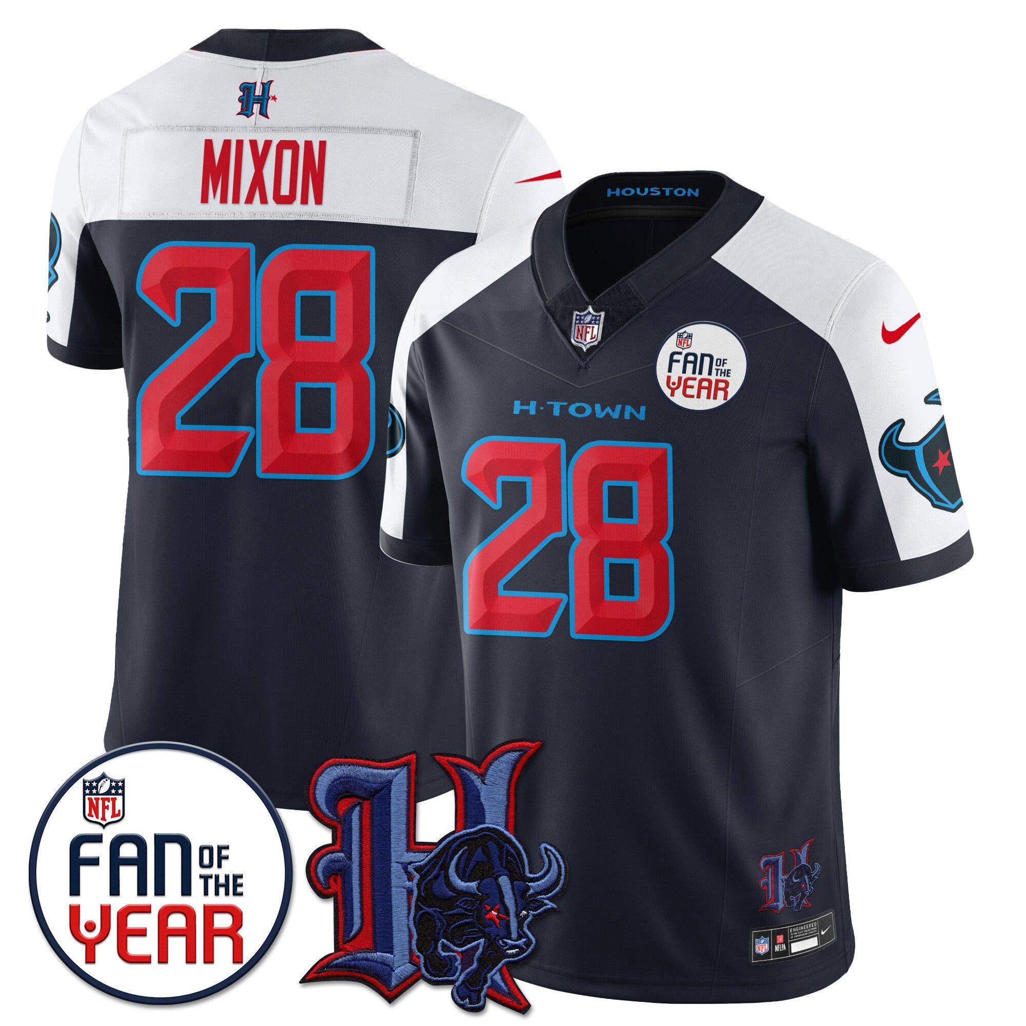 Women's Houston Texans "Fan Of The Year" Jersey - All Stitched