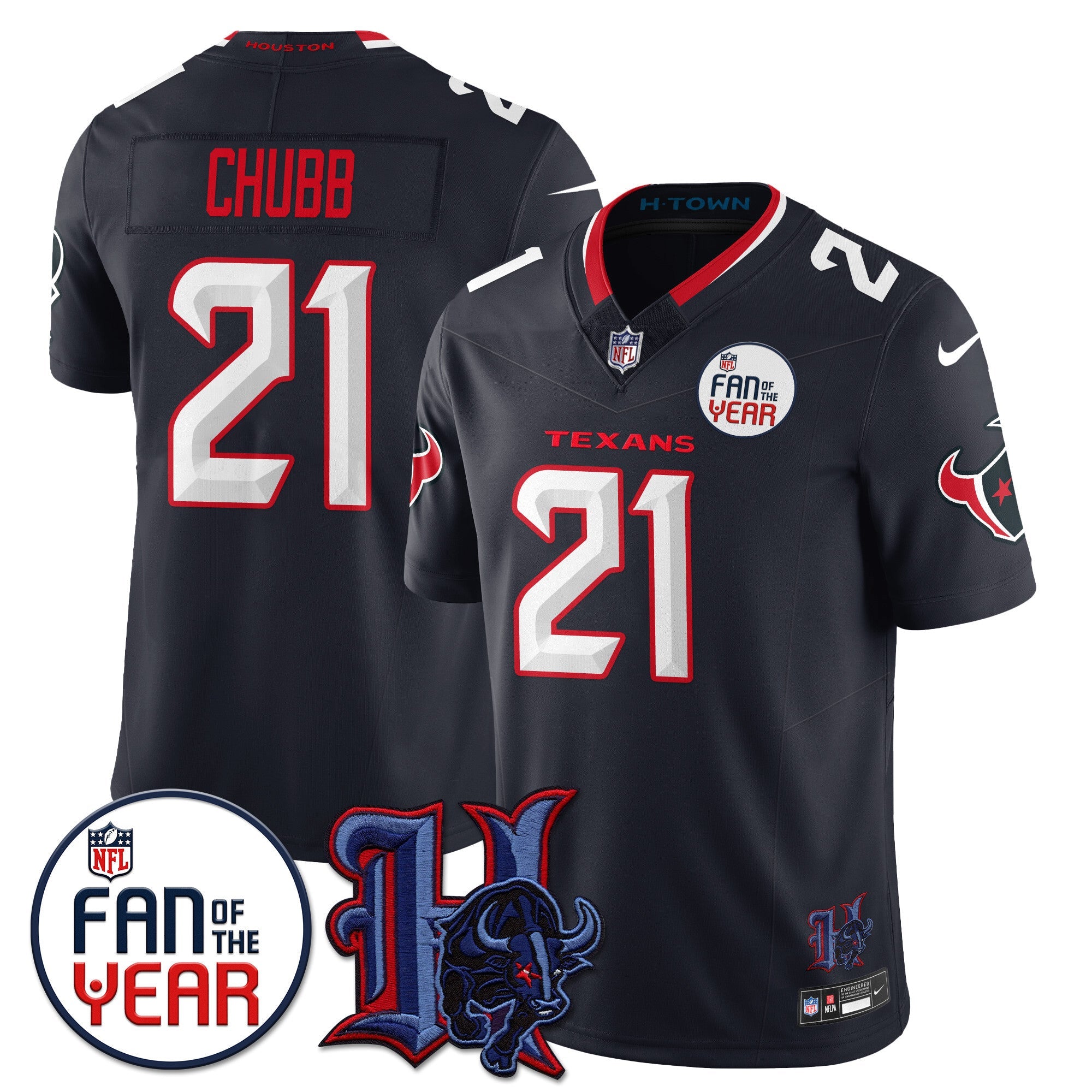Women's Houston Texans "Fan Of The Year" Jersey - All Stitched