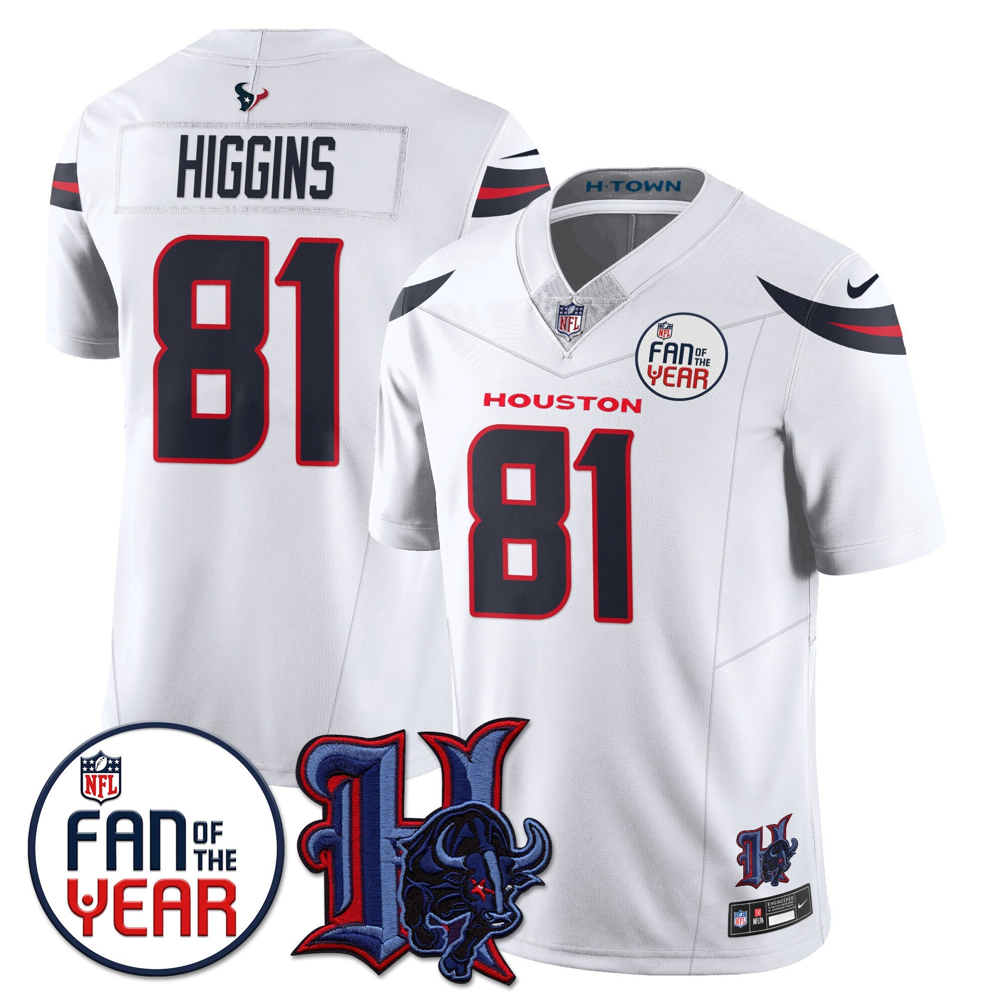Women's Houston Texans "Fan Of The Year" Jersey - All Stitched
