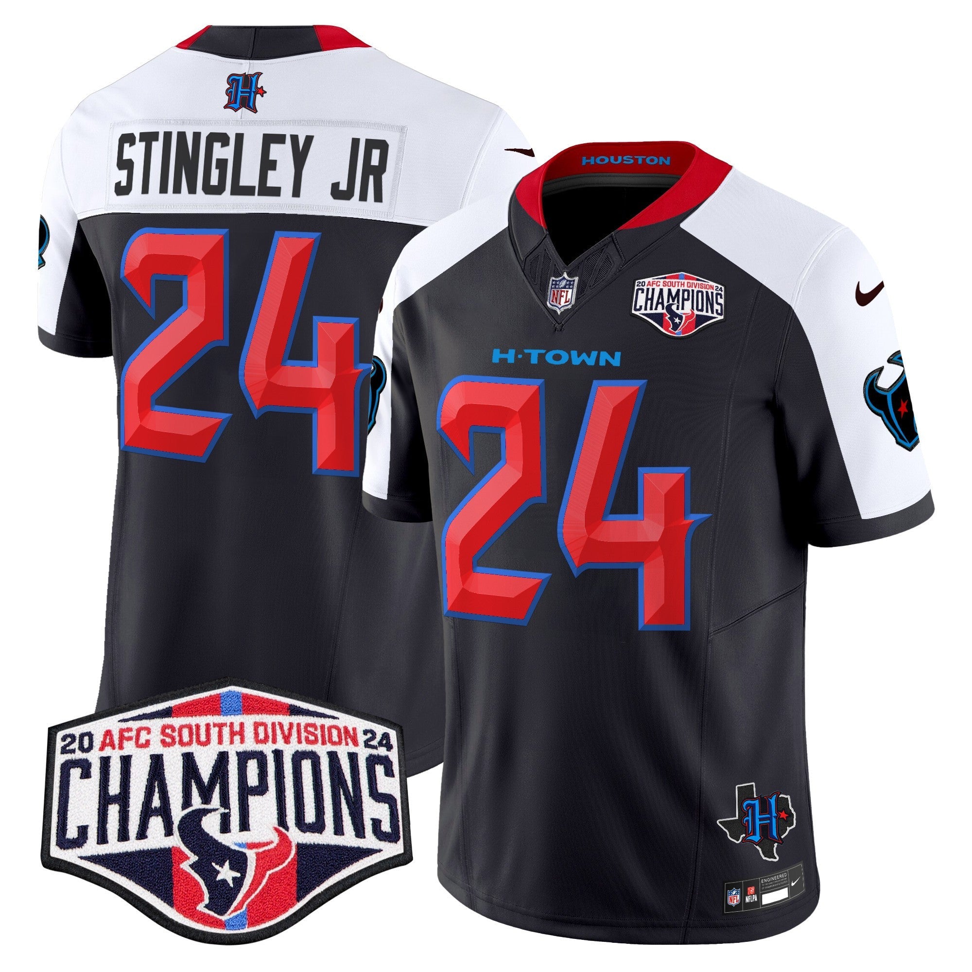Men's Houston Texans 2024 AFC South Division Champions Patch Vapor Limited Jersey - All Stitched