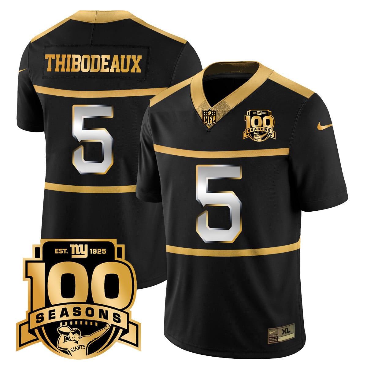 Youth's New York Giants "Century Red' 100TH Season Commemorative Jersey TLA - All Stitched