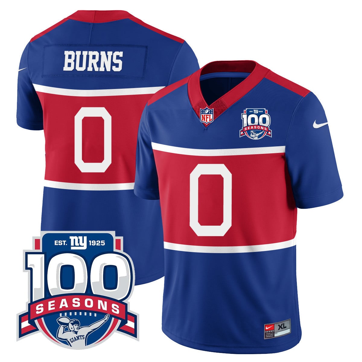 Youth's New York Giants "Century Red' 100TH Season Commemorative Jersey TLA - All Stitched