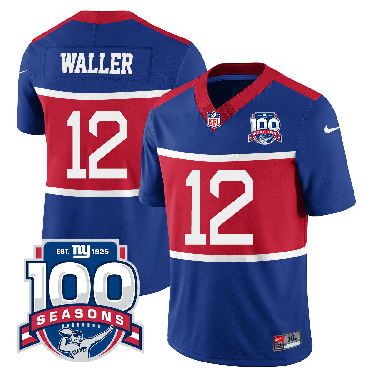 Youth's New York Giants "Century Red' 100TH Season Commemorative Jersey TLA - All Stitched