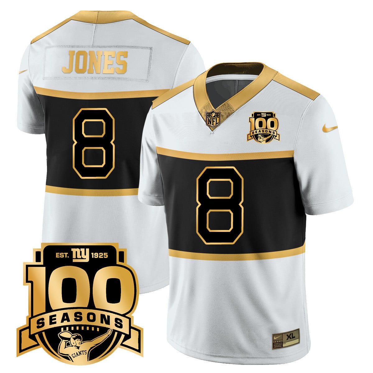 Youth's New York Giants "Century Red' 100TH Season Commemorative Jersey TLA - All Stitched