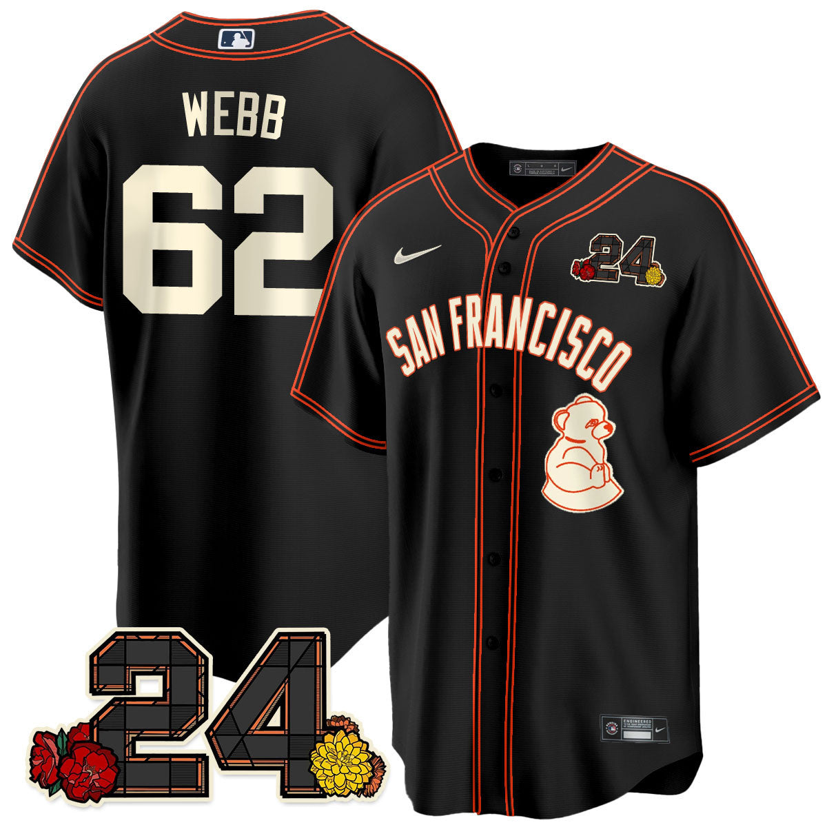 Women's San Francisco Giants 2024 Vapor Premier Limited Jersey - Willie Mays Patch