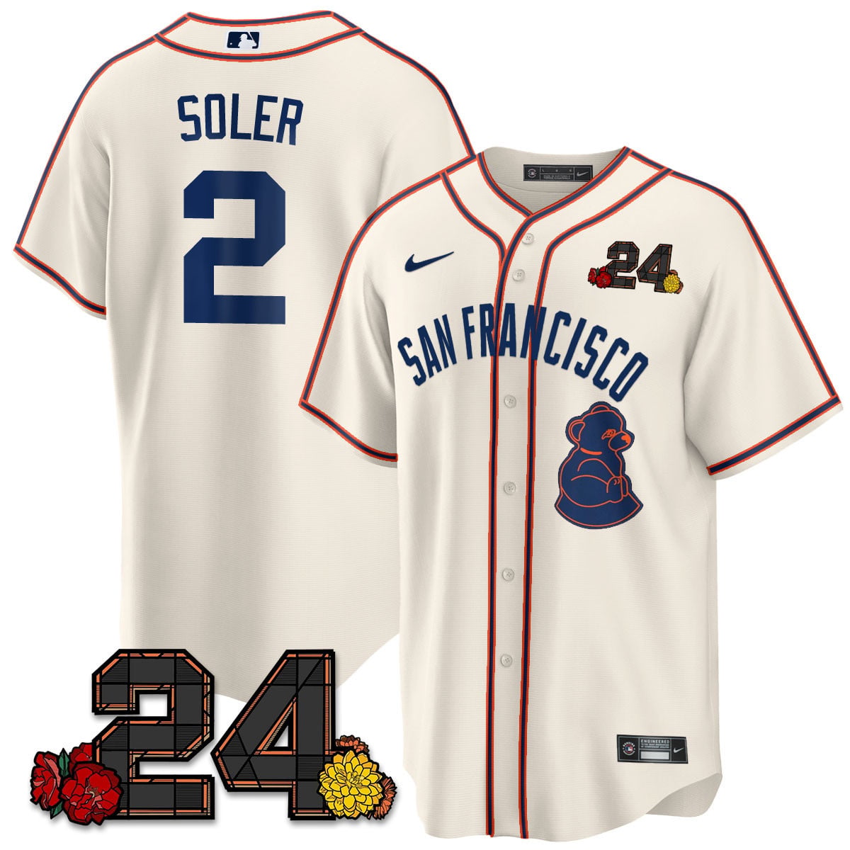 Women's San Francisco Giants 2024 Vapor Premier Limited Jersey - Willie Mays Patch