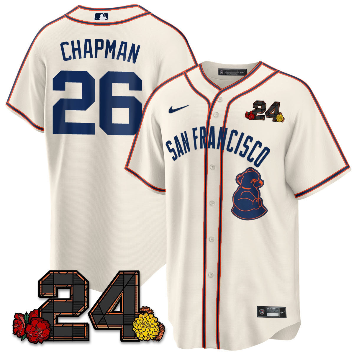 Women's San Francisco Giants 2024 Vapor Premier Limited Jersey - Willie Mays Patch