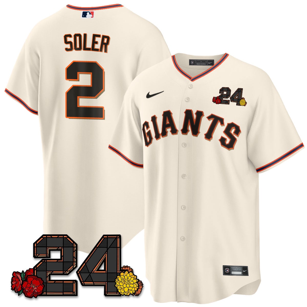 Women's San Francisco Giants 2024 Vapor Premier Limited Jersey - Willie Mays Patch