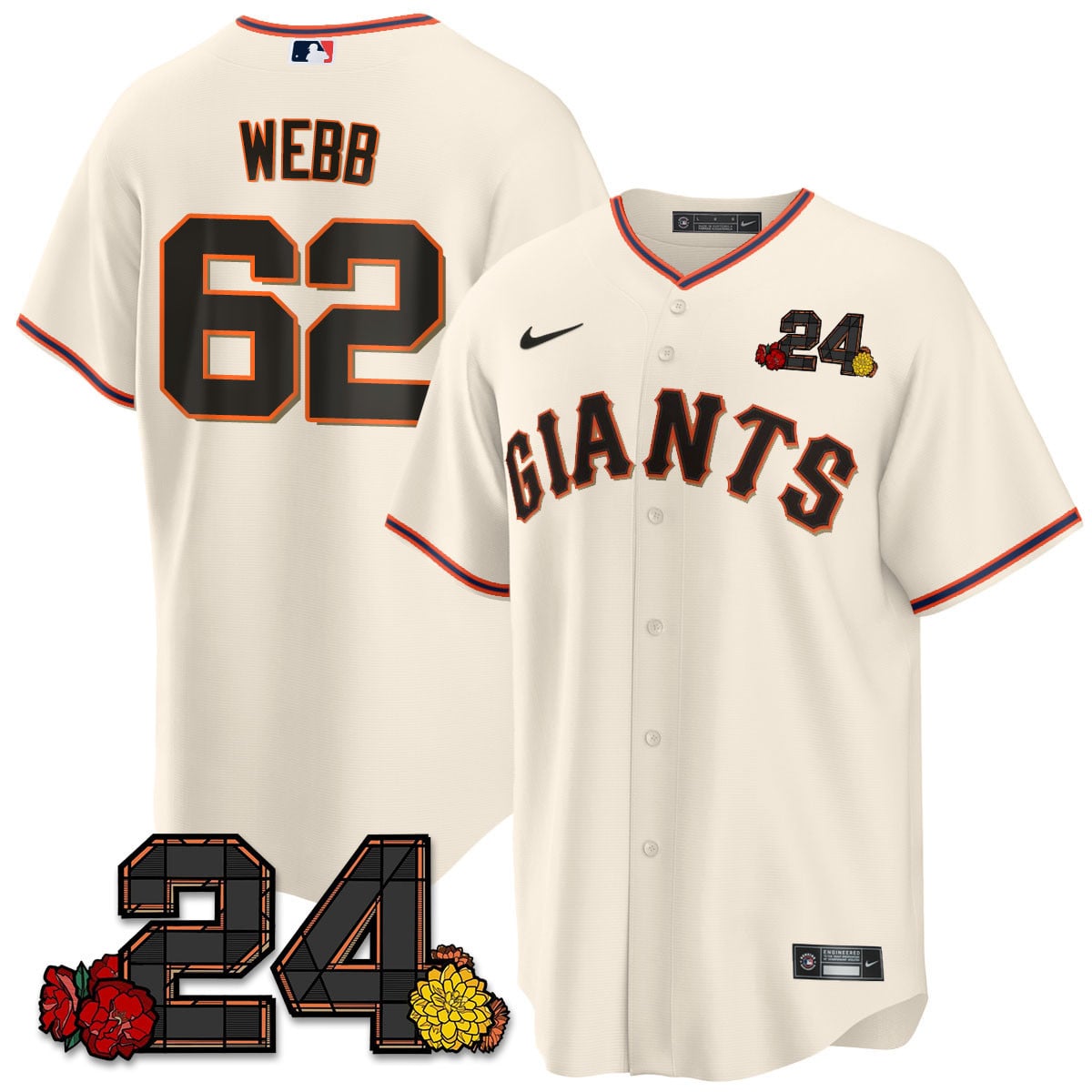 Women's San Francisco Giants 2024 Vapor Premier Limited Jersey - Willie Mays Patch