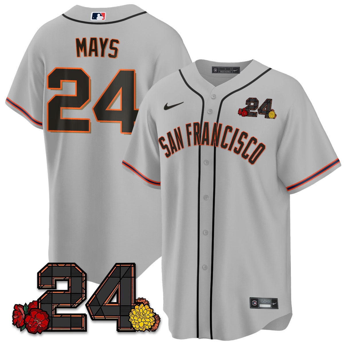 Women's San Francisco Giants 2024 Vapor Premier Limited Jersey - Willie Mays Patch